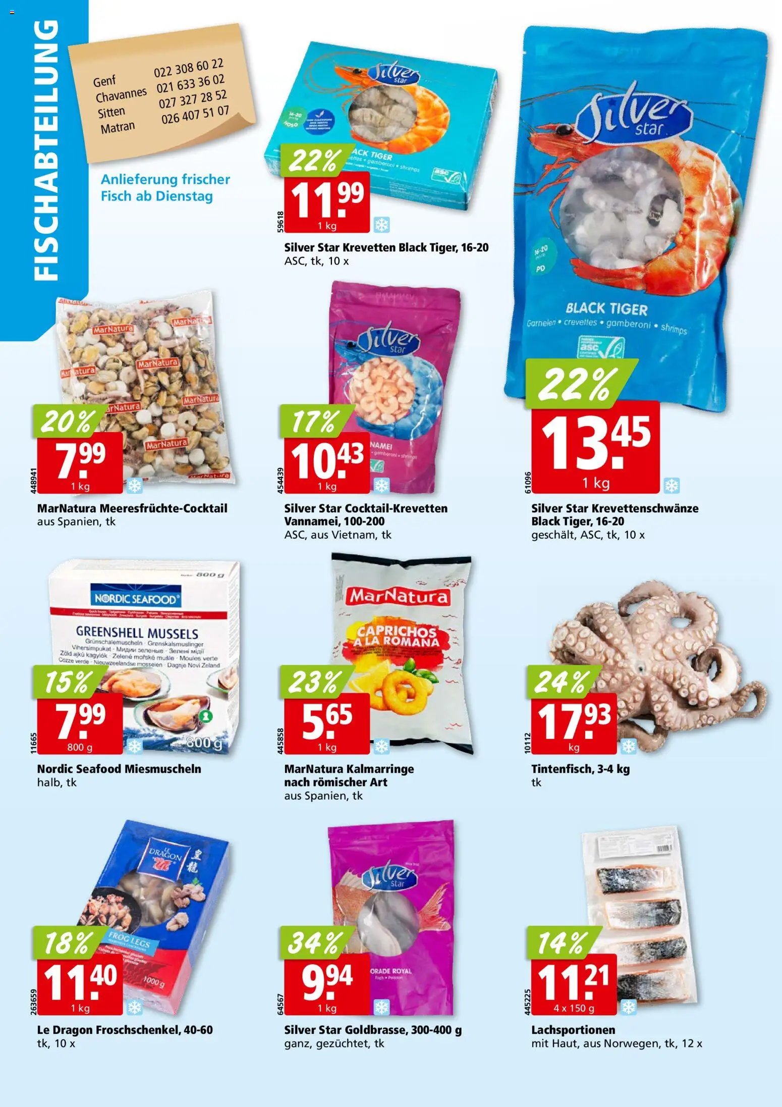 Aligro aktionen Chavannes, Matran, Genf, Sitten