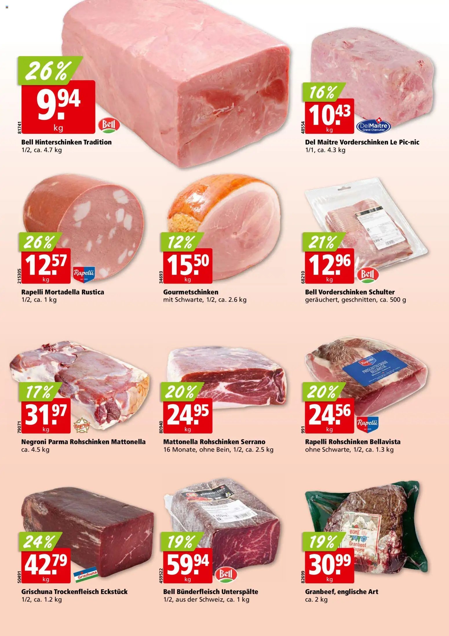 Aligro aktionen Chavannes, Matran, Genf, Sitten