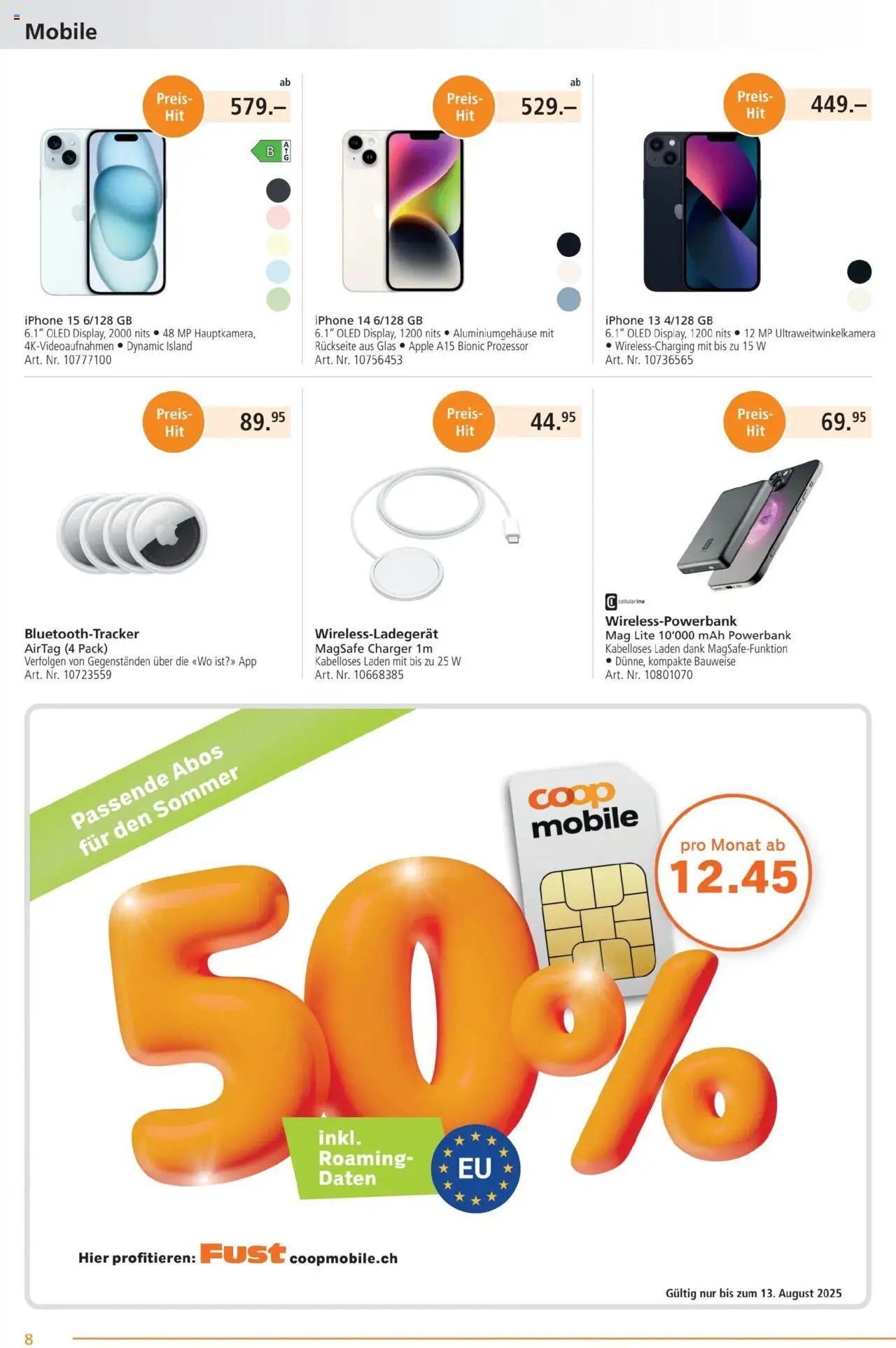 Fust Aktionen (2025-07-28 - 2025-08-24)