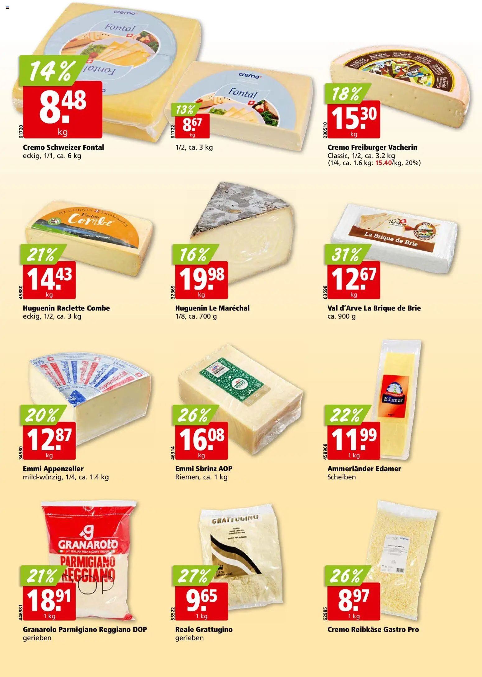 Aligro aktionen Chavannes, Matran, Genf, Sitten