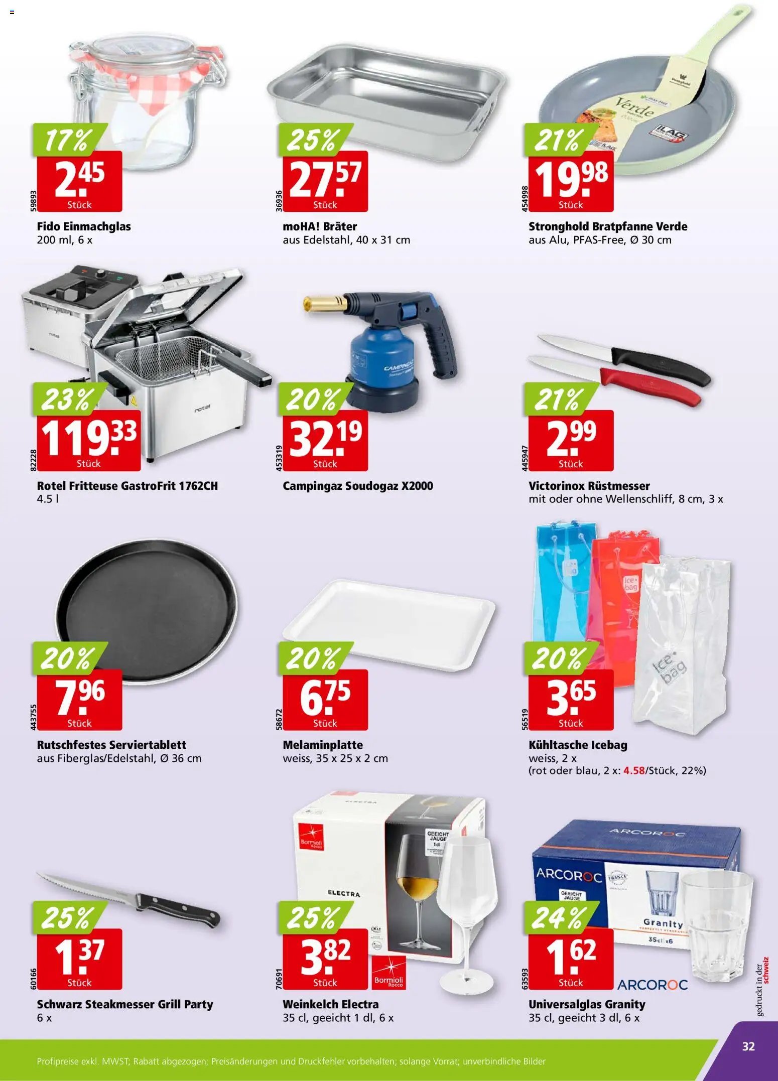 Aligro aktionen Chavannes, Matran, Genf, Sitten