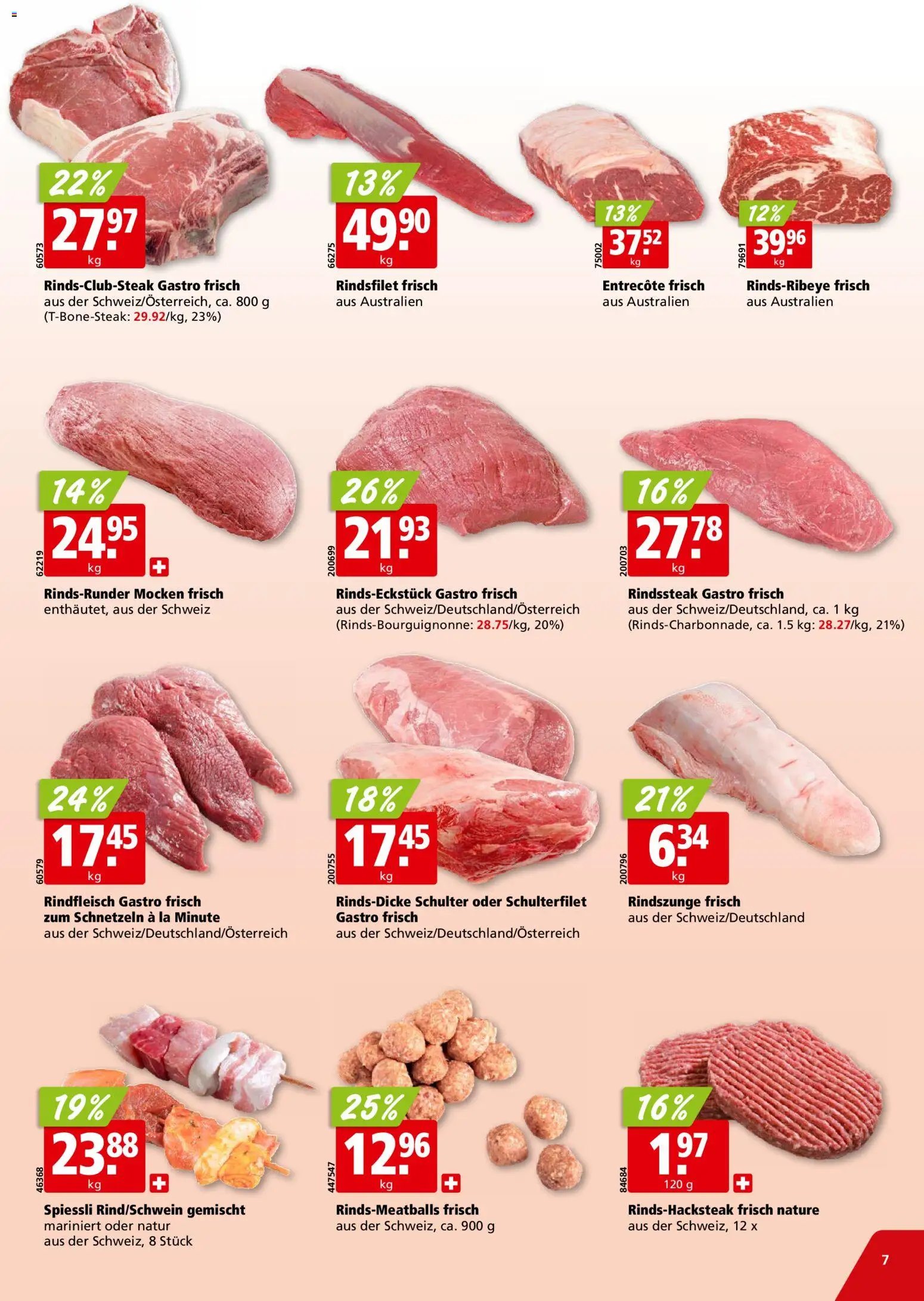 Aligro aktionen Chavannes, Matran, Genf, Sitten