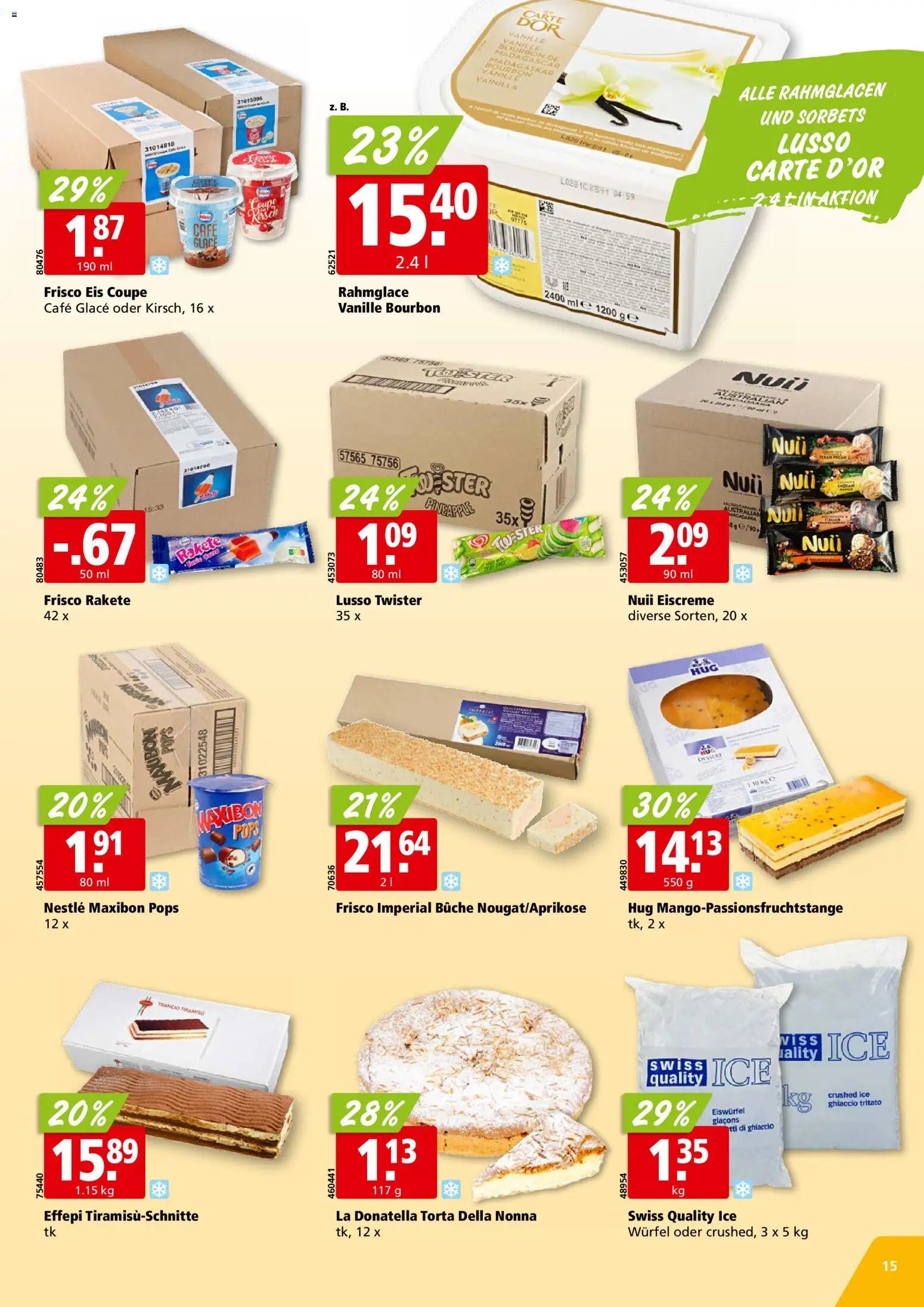 Aligro aktionen Chavannes, Matran, Genf, Sitten