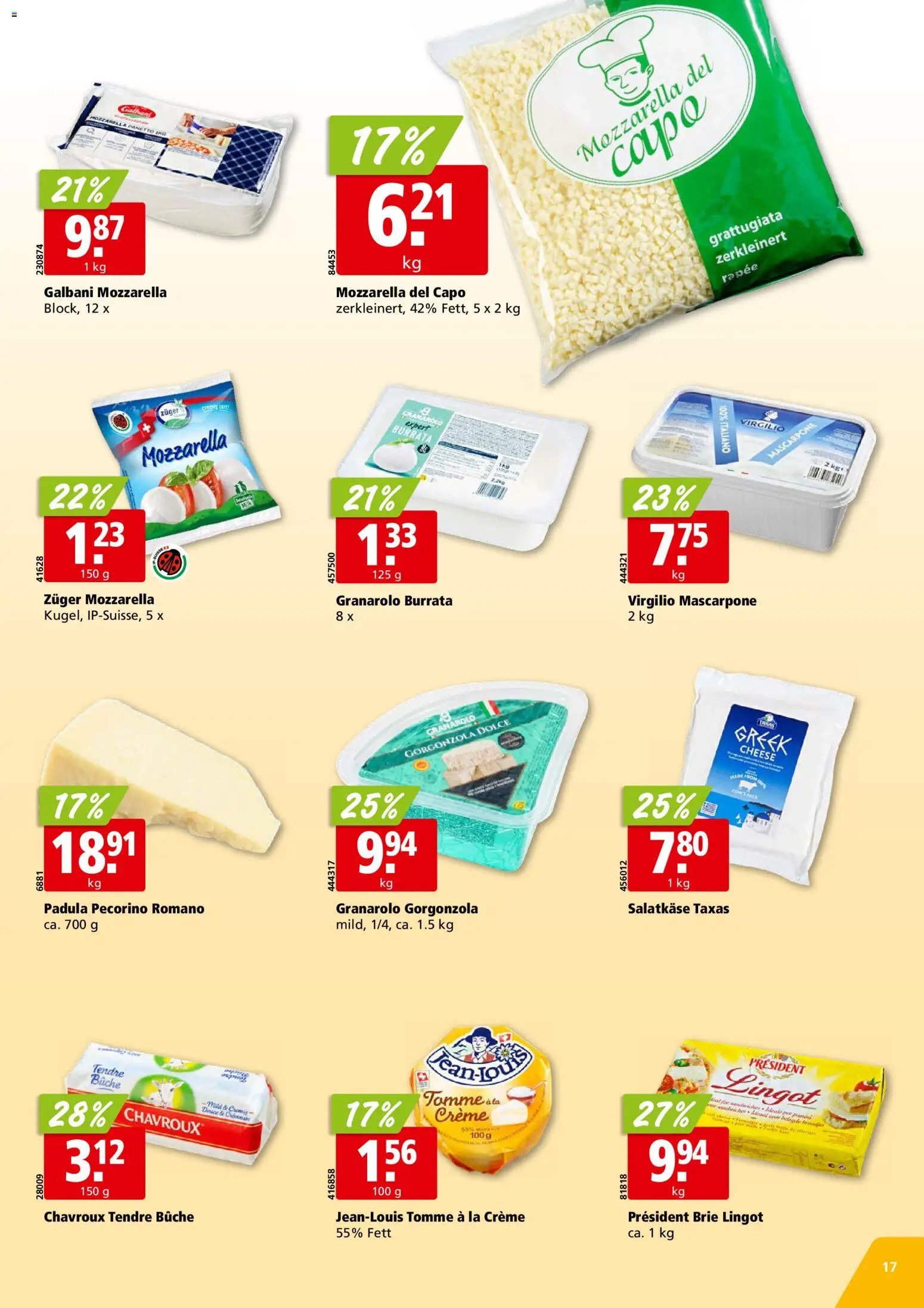 Aligro aktionen Chavannes, Matran, Genf, Sitten