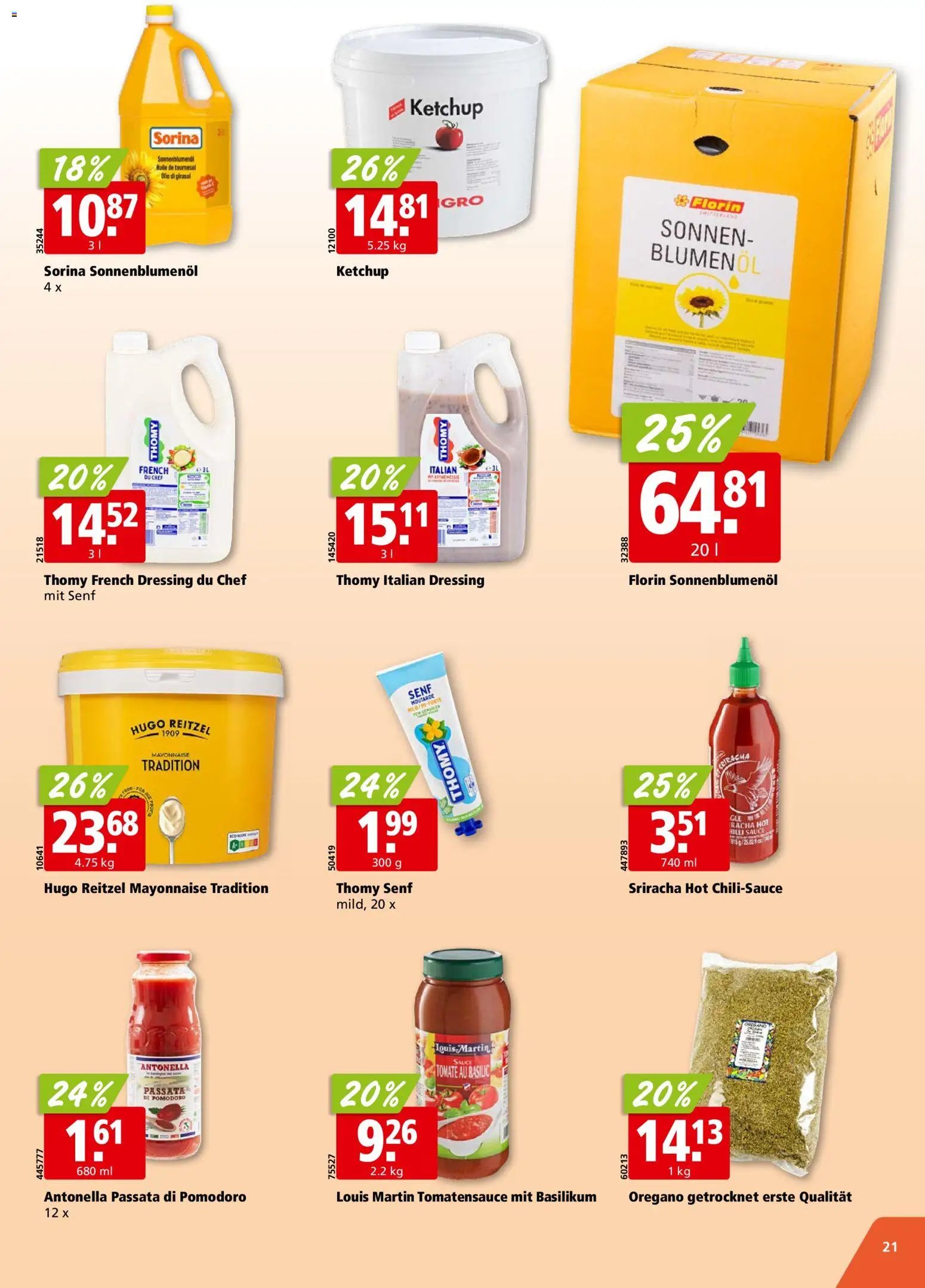 Aligro aktionen Chavannes, Matran, Genf, Sitten
