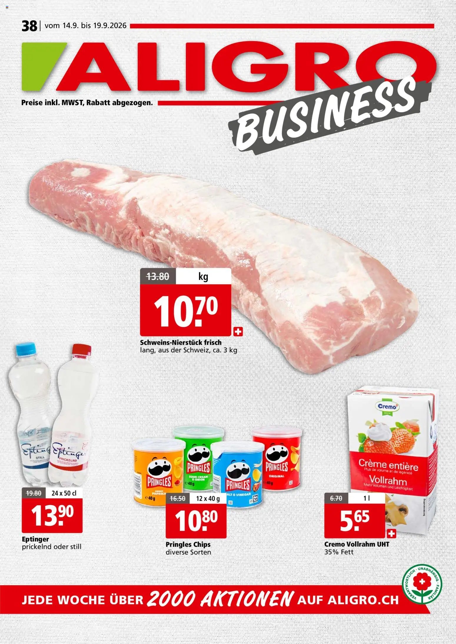 Aligro aktionen Business Schlieren, Gossau SG, Frauenfeld, Rapperswil-Jona, Sargans, Bern