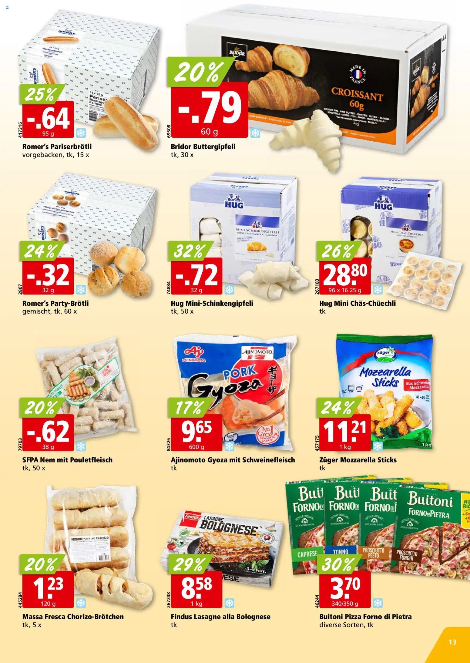 Aligro aktionen Chavannes, Matran, Genf, Sitten