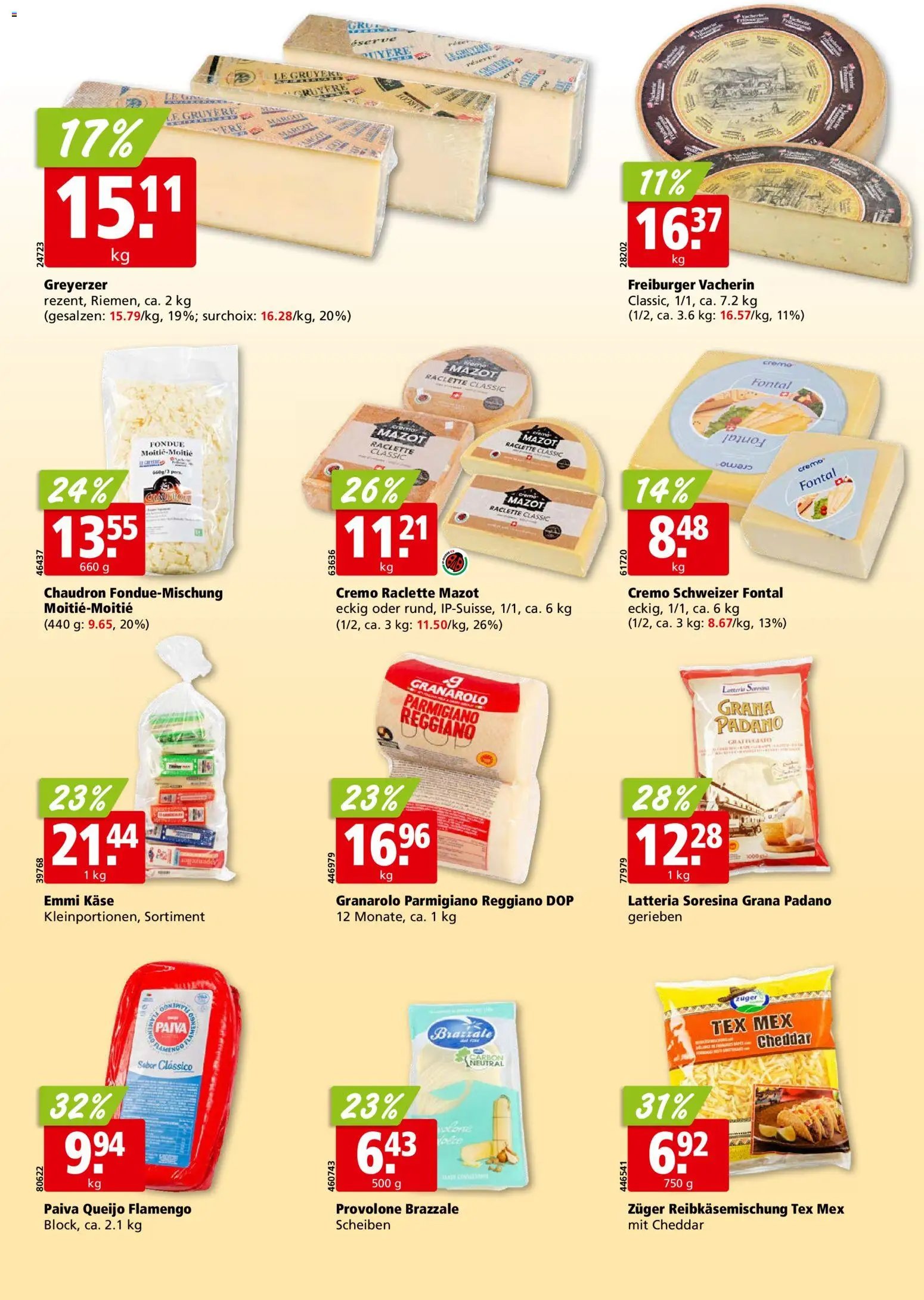 Aligro aktionen Chavannes, Matran, Genf, Sitten