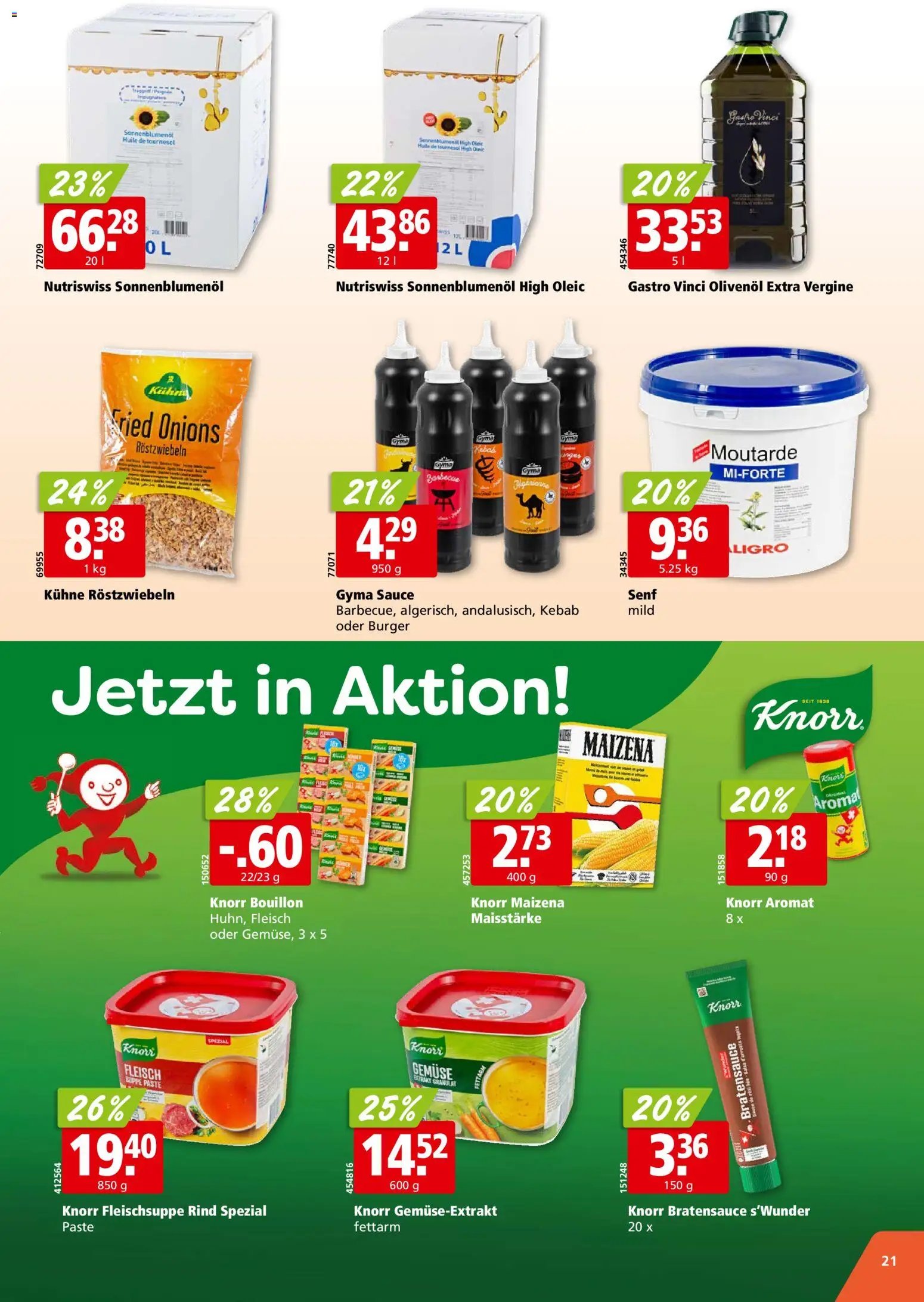 Aligro aktionen Chavannes, Matran, Genf, Sitten