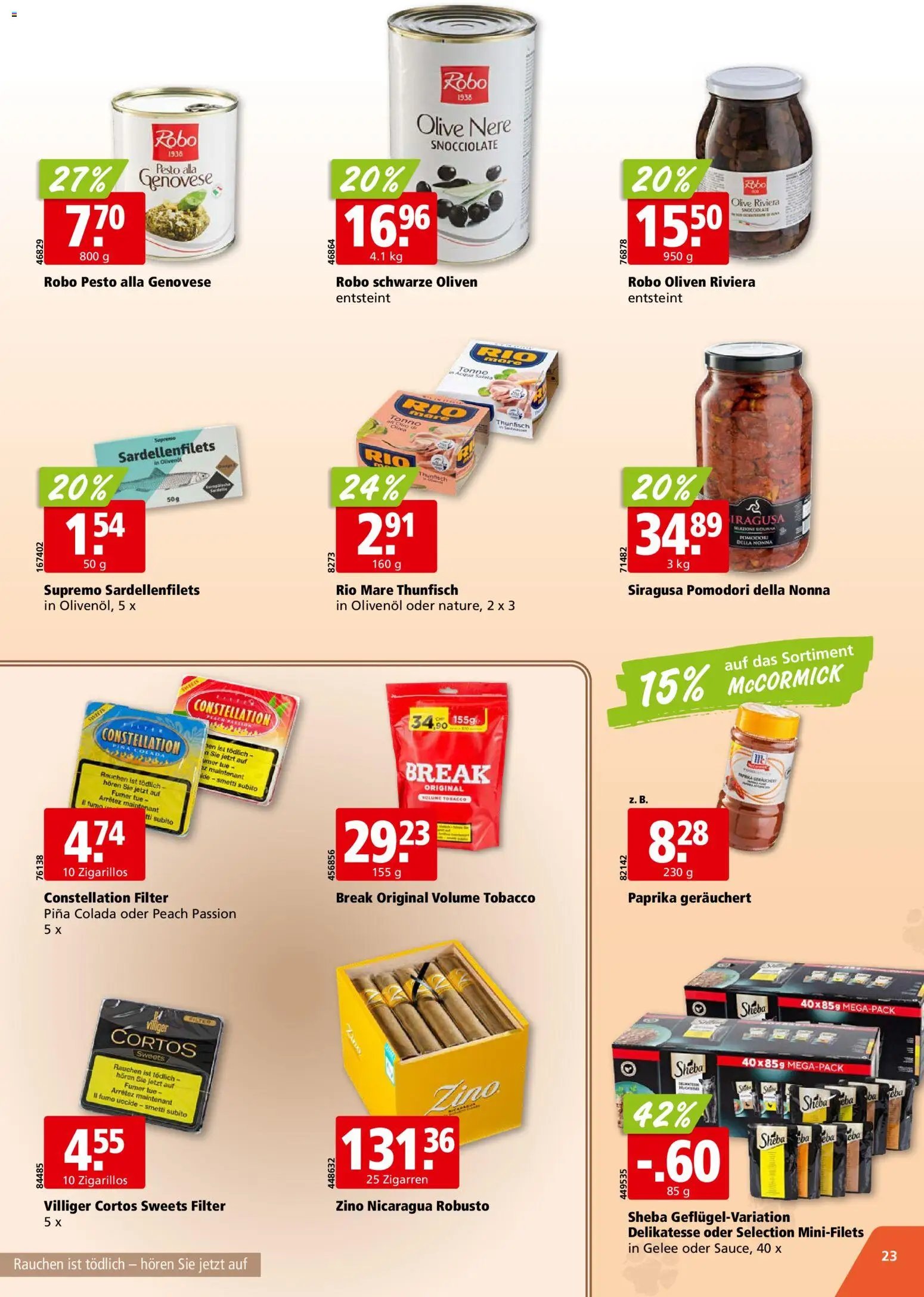 Aligro aktionen Chavannes, Matran, Genf, Sitten
