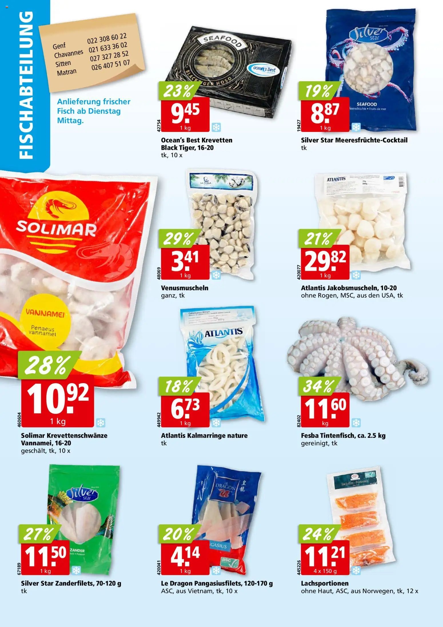 Aligro aktionen Chavannes, Matran, Genf, Sitten