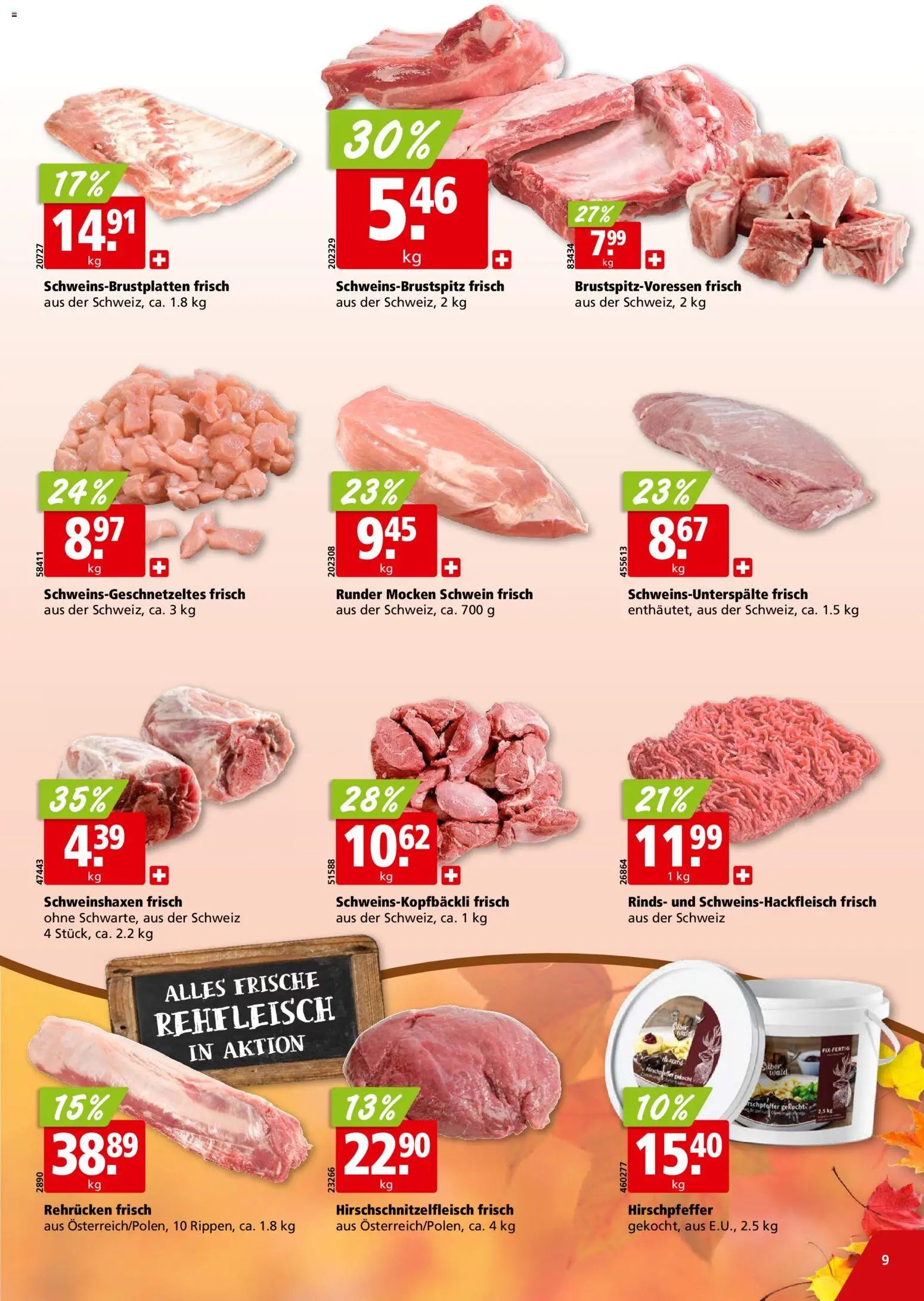 Aligro aktionen Chavannes, Matran, Genf, Sitten
