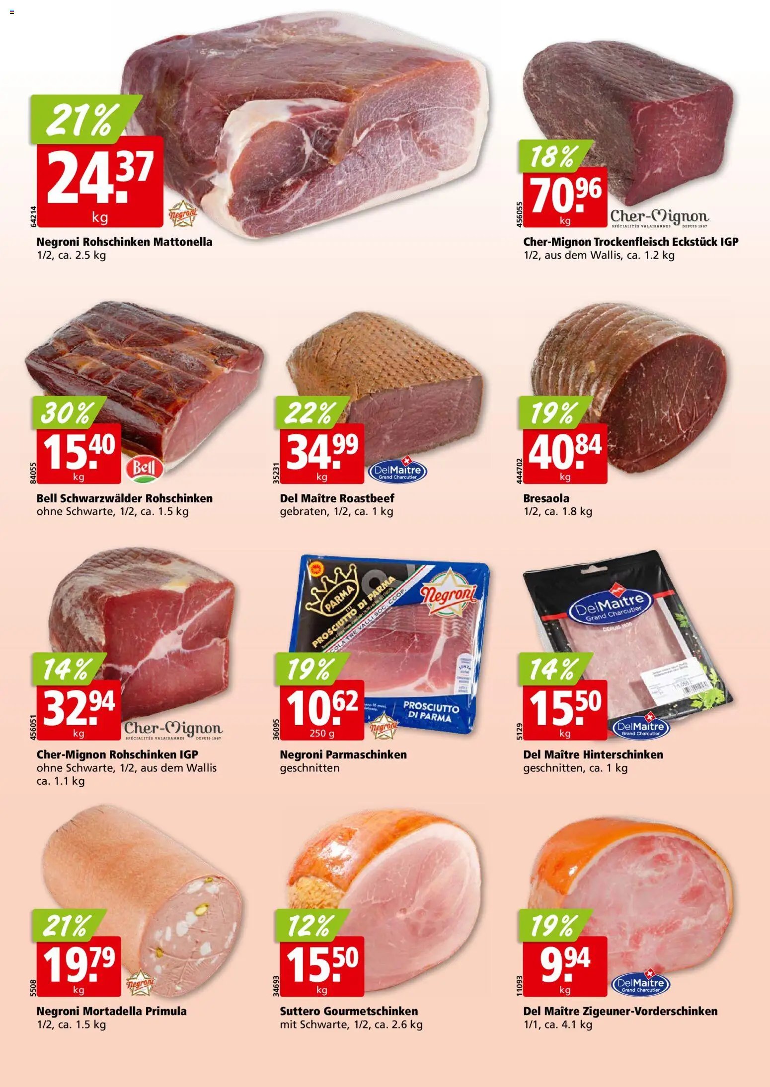 Aligro aktionen Chavannes, Matran, Genf, Sitten