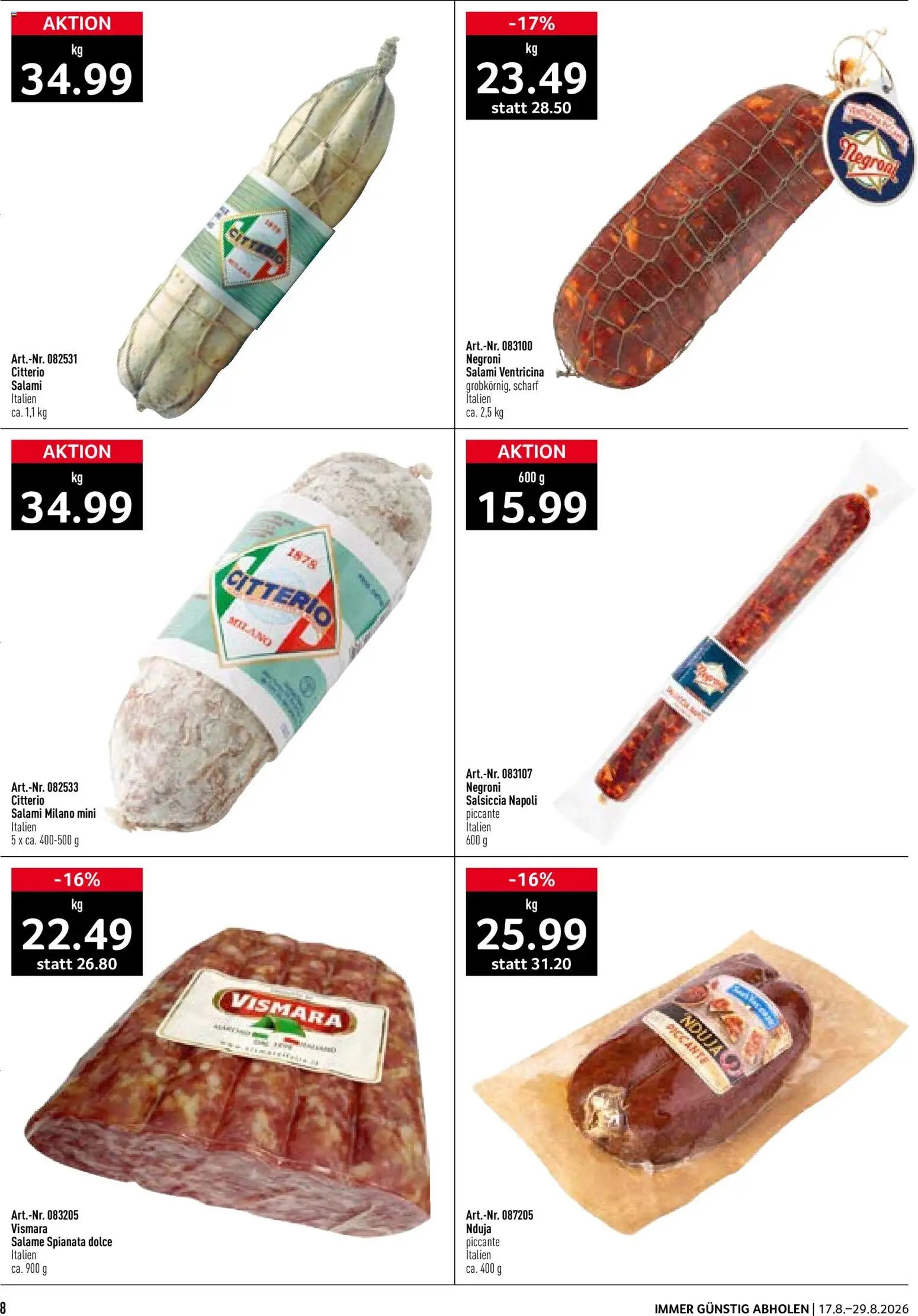 Prodega aktionen Ciao Hola Ola