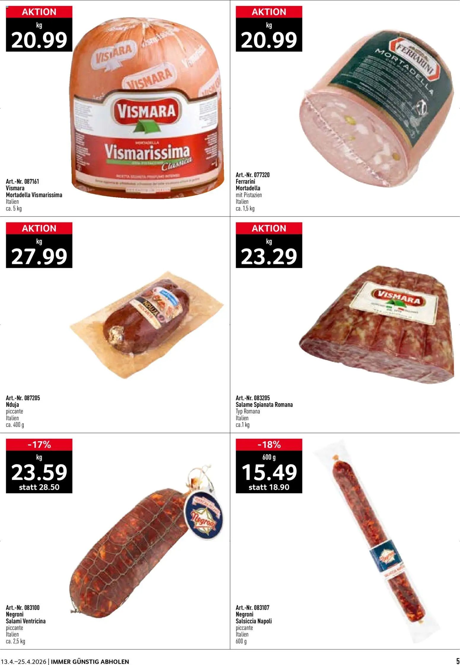 Prodega aktionen Italien (2026-04-13 - 2026-04-25)