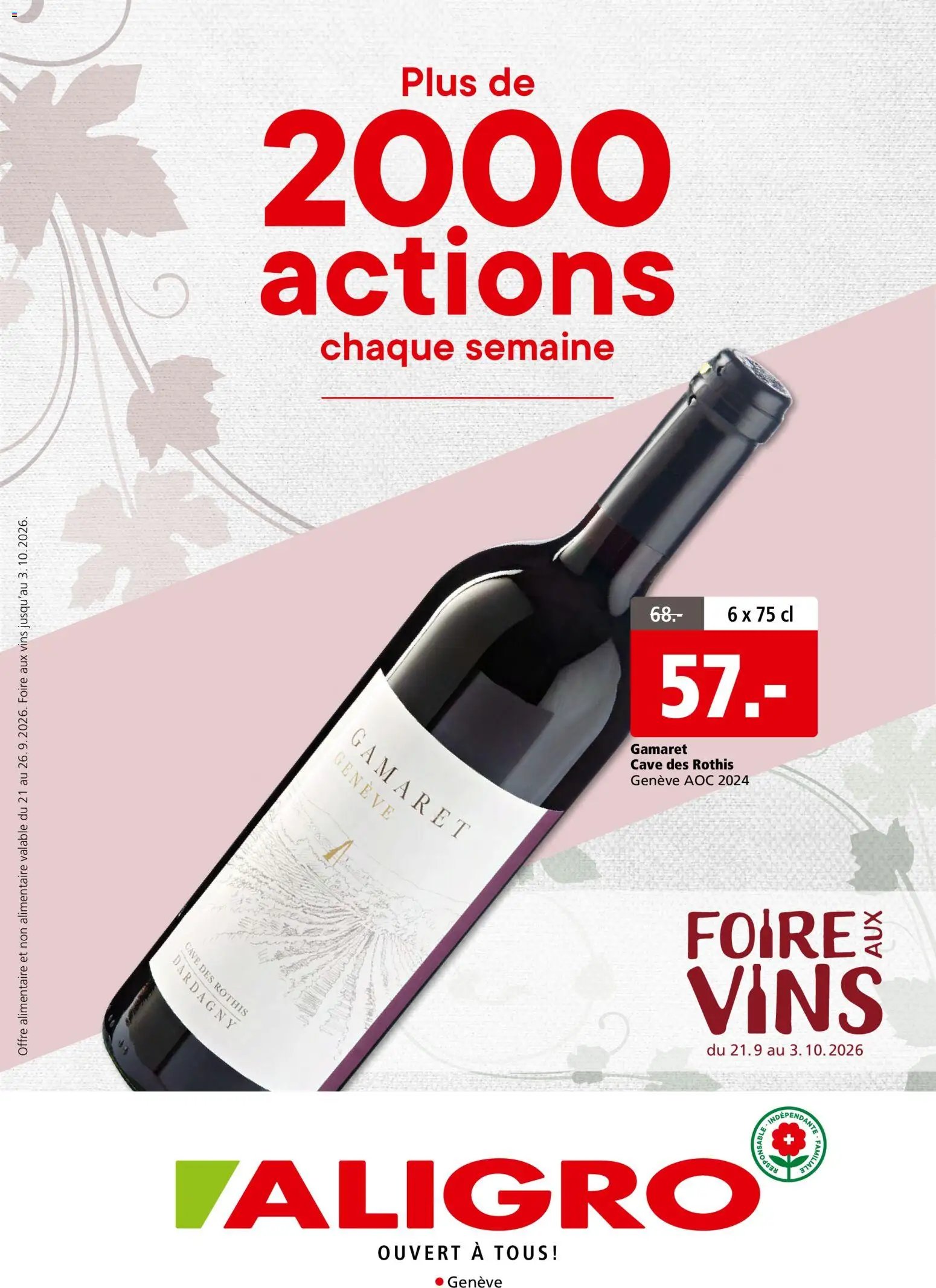 Aligro aktionen Foire aux vins Genf