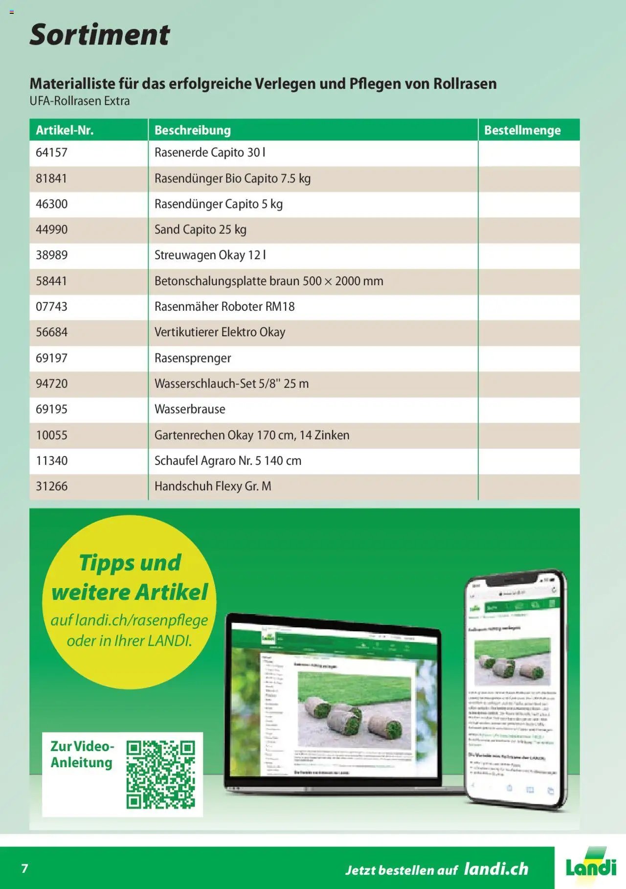 Landi Aktionen Rollrasen (2025-02-04 - 2025-12-31) | 7