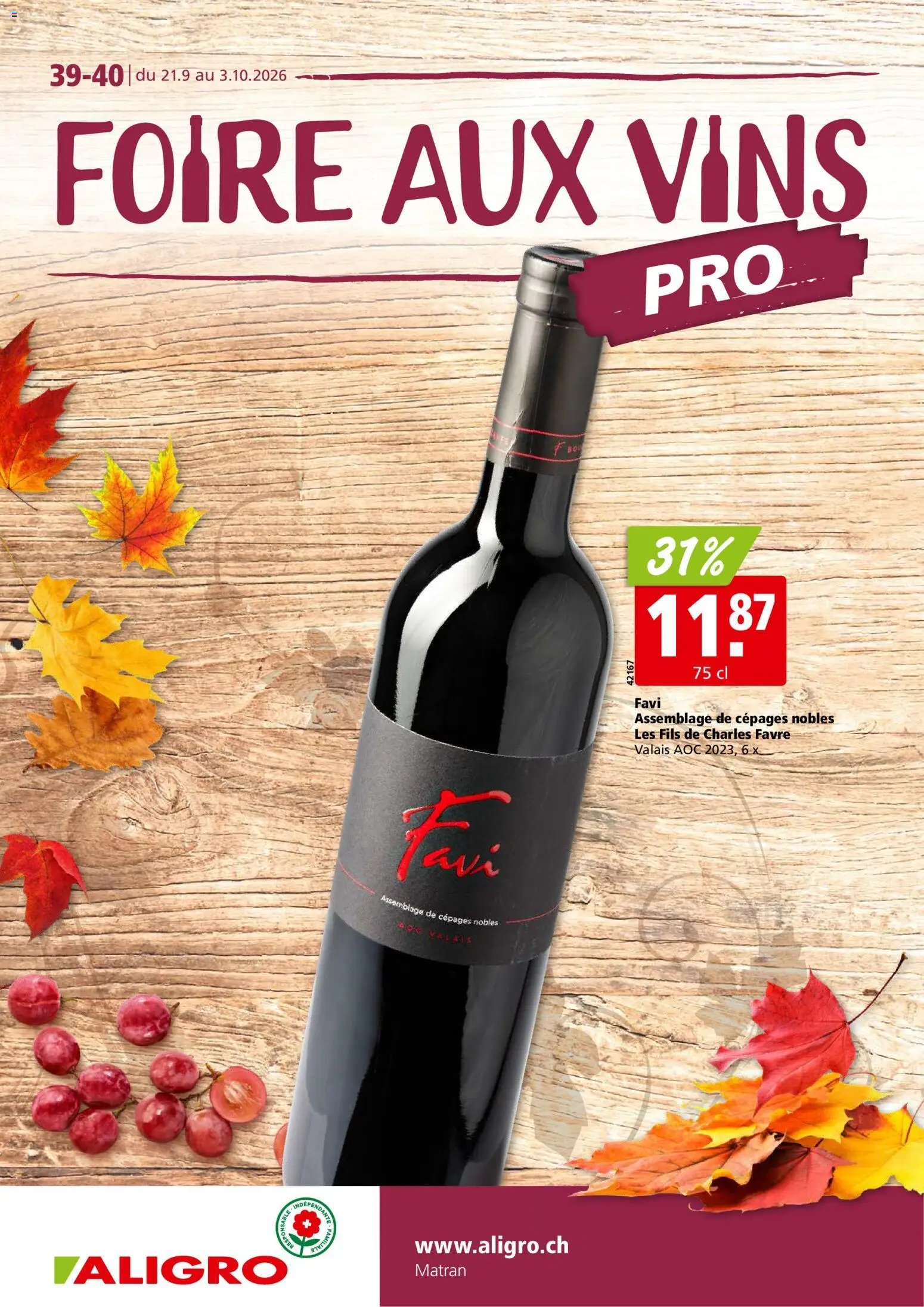 Aligro aktionen Vins Matran