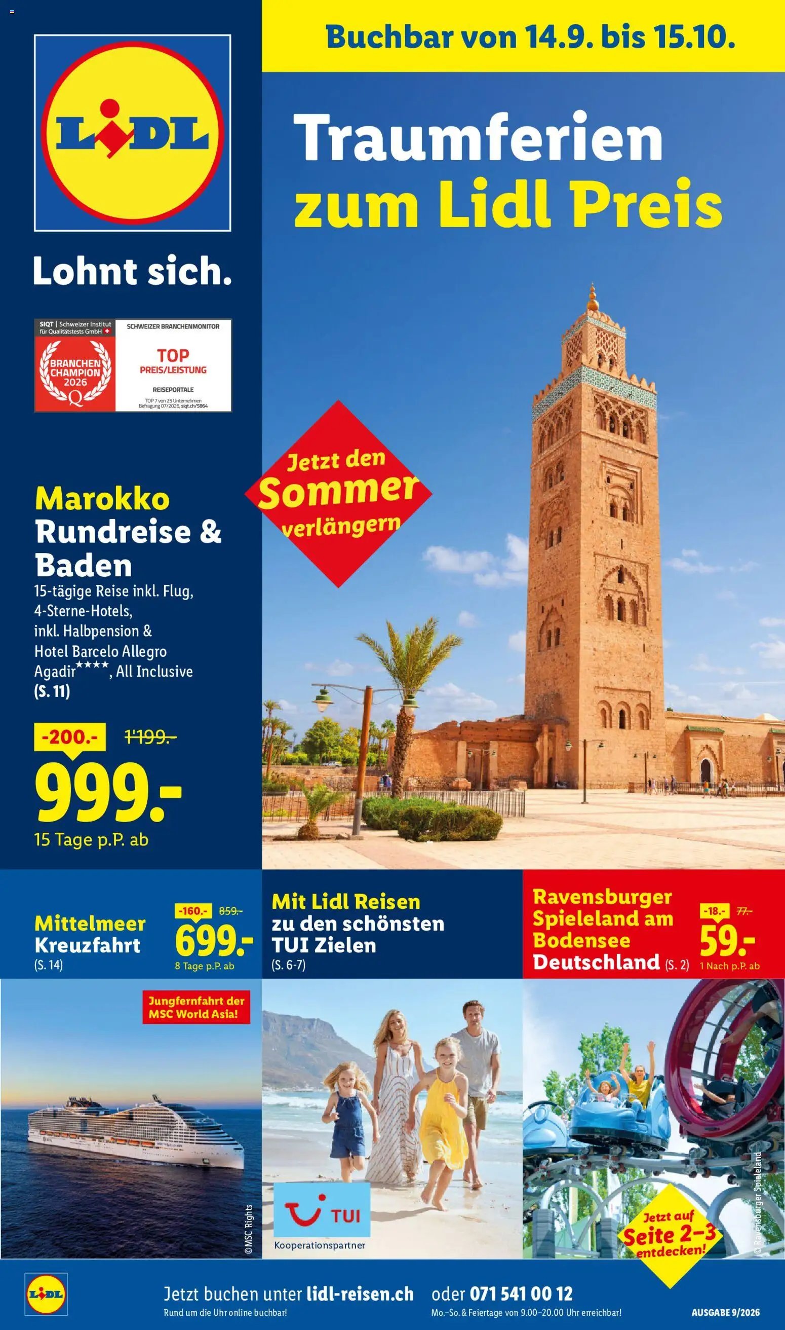 Lidl aktionen September/Oktober Reise-Highlights