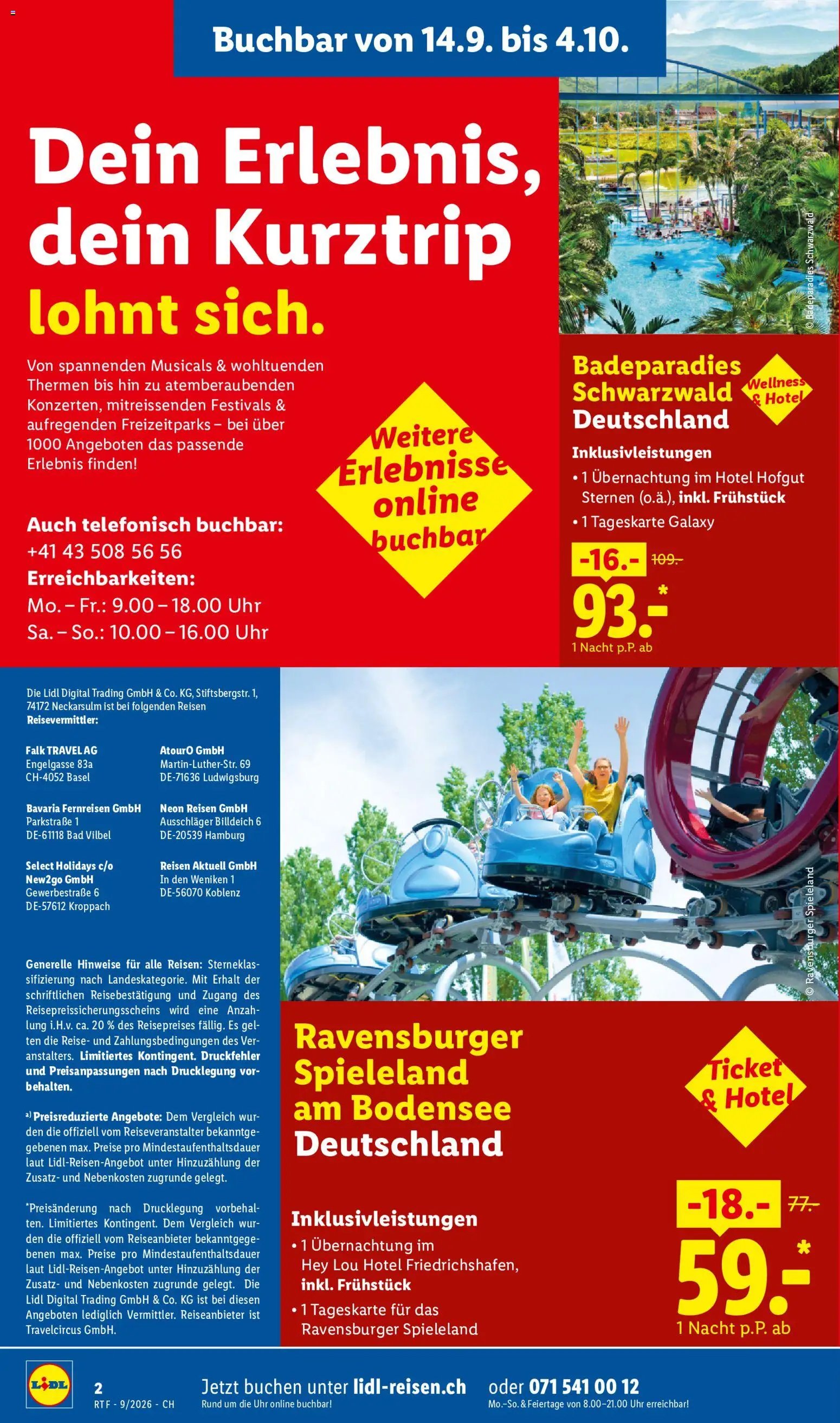 Lidl aktionen September/Oktober Reise-Highlights