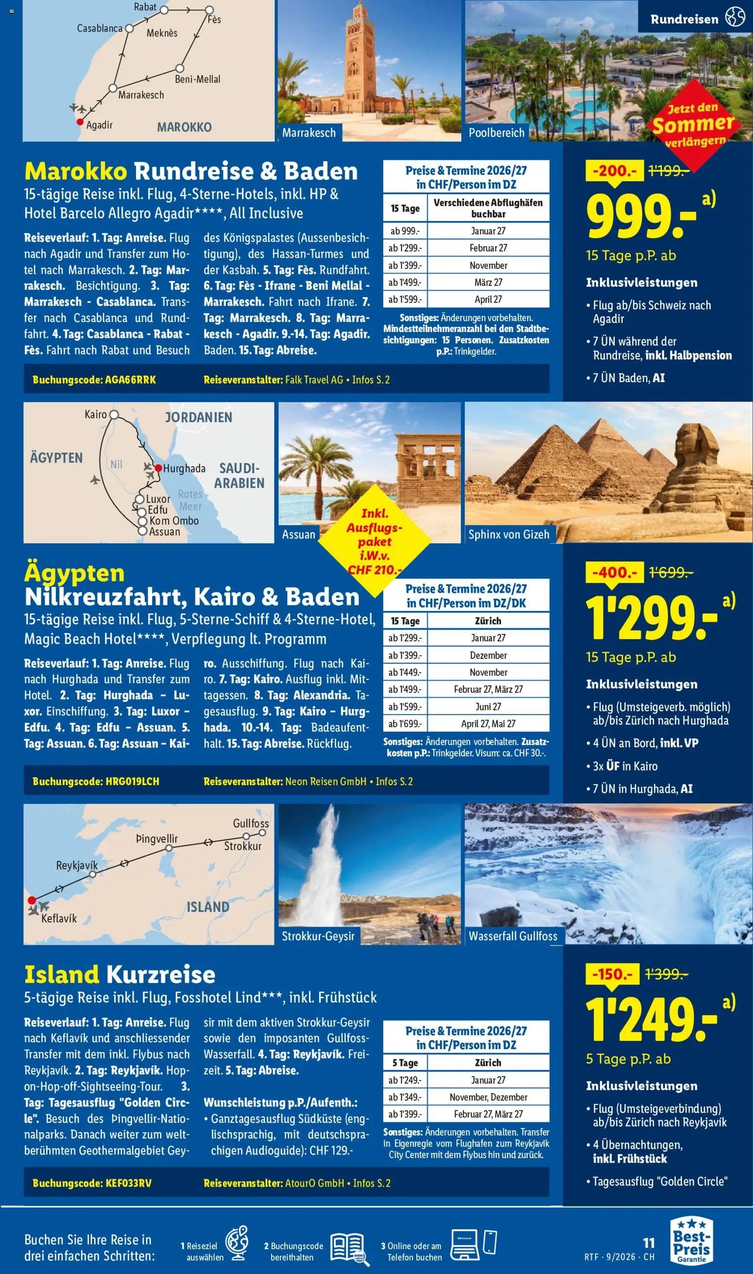 Lidl aktionen September/Oktober Reise-Highlights