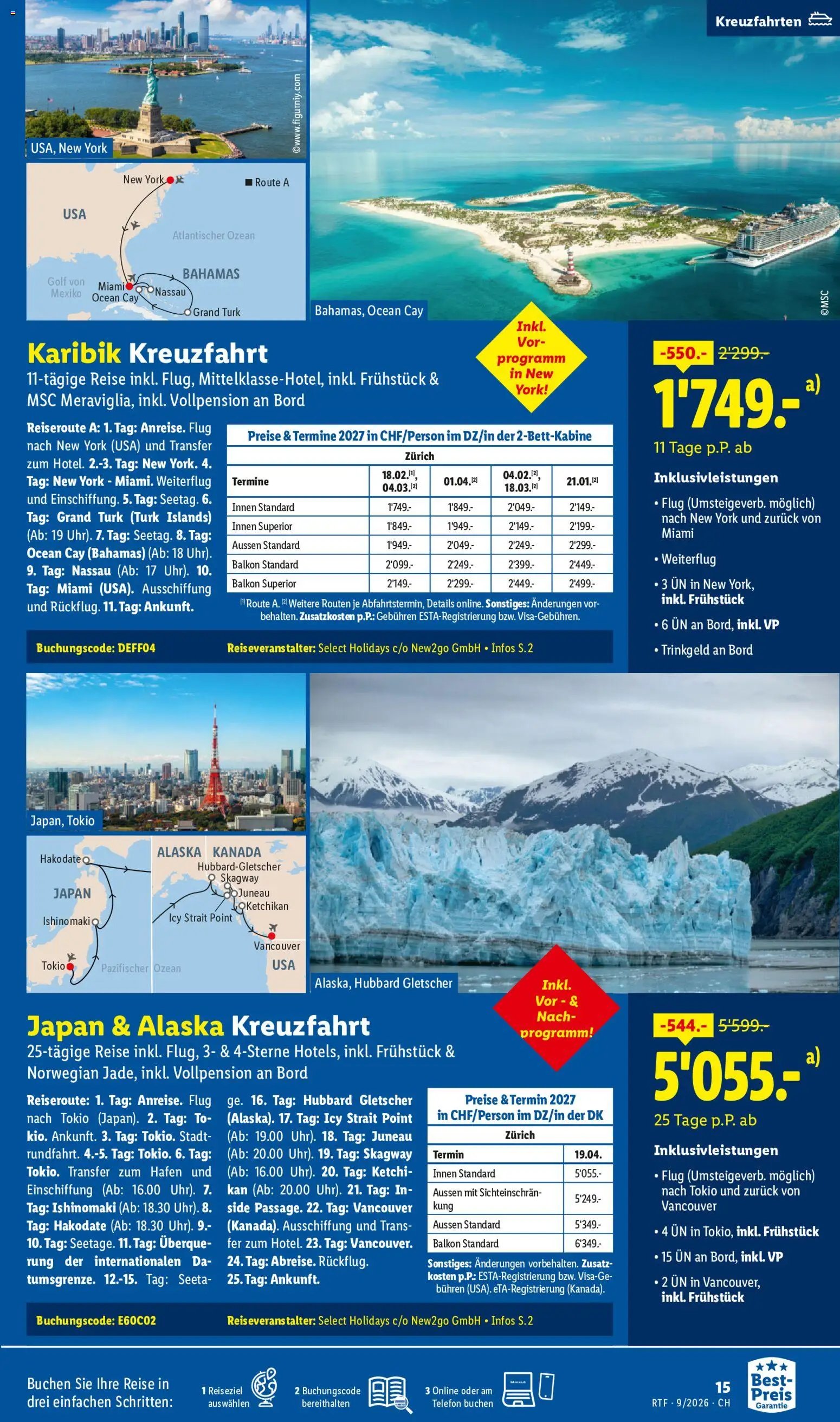Lidl aktionen September/Oktober Reise-Highlights