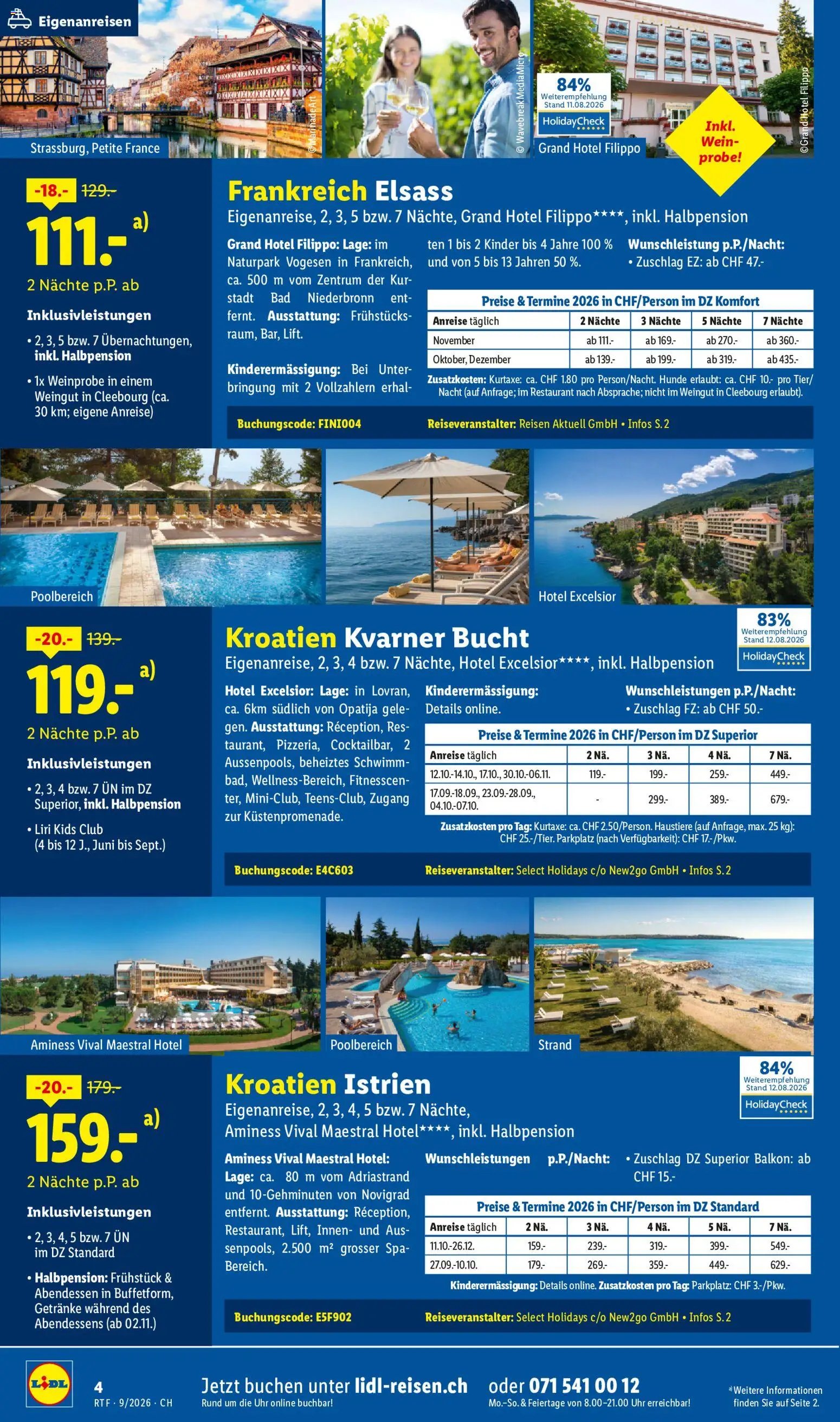 Lidl aktionen September/Oktober Reise-Highlights