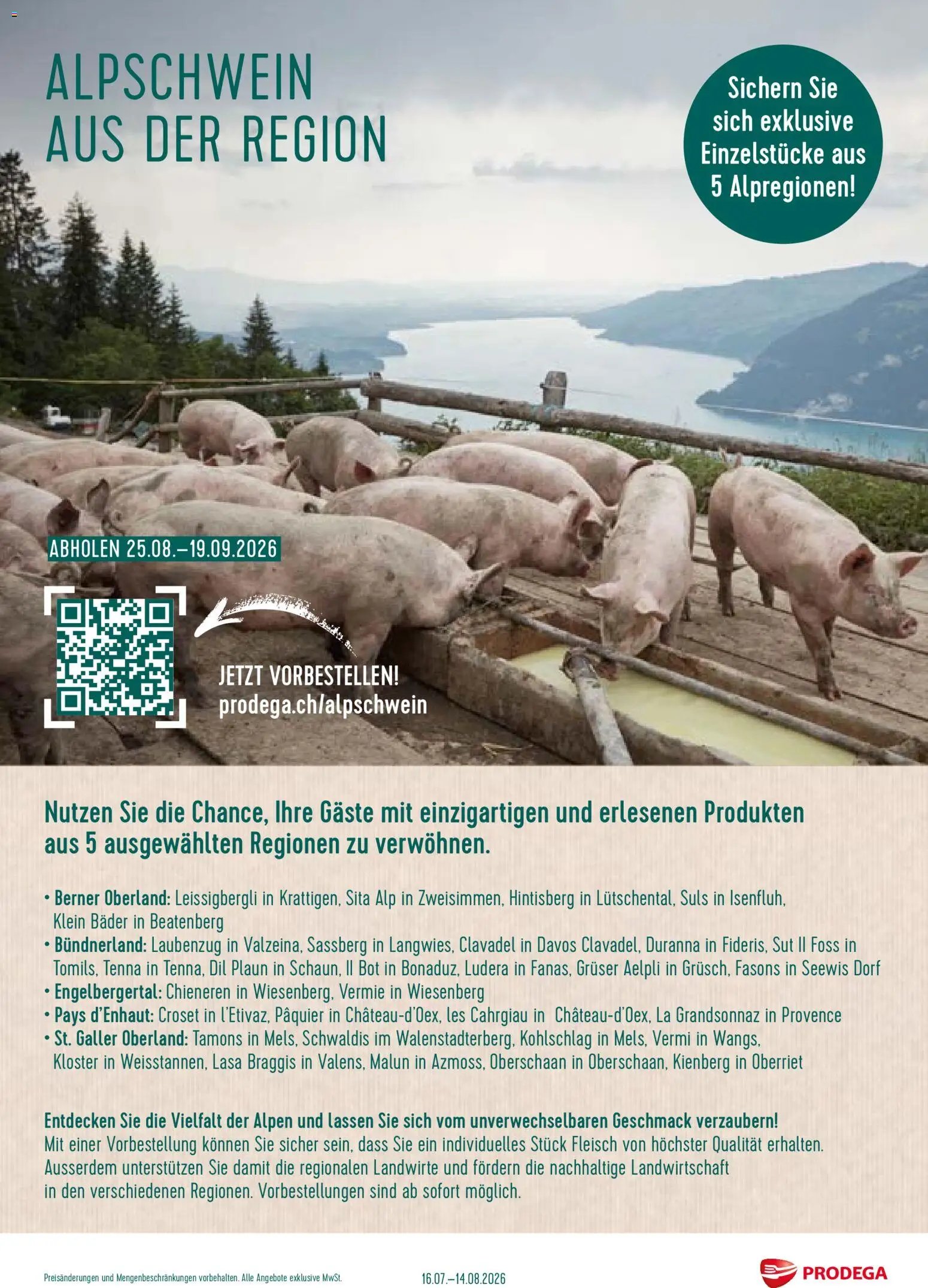 Prodega aktionen Alpschwein aus der Region