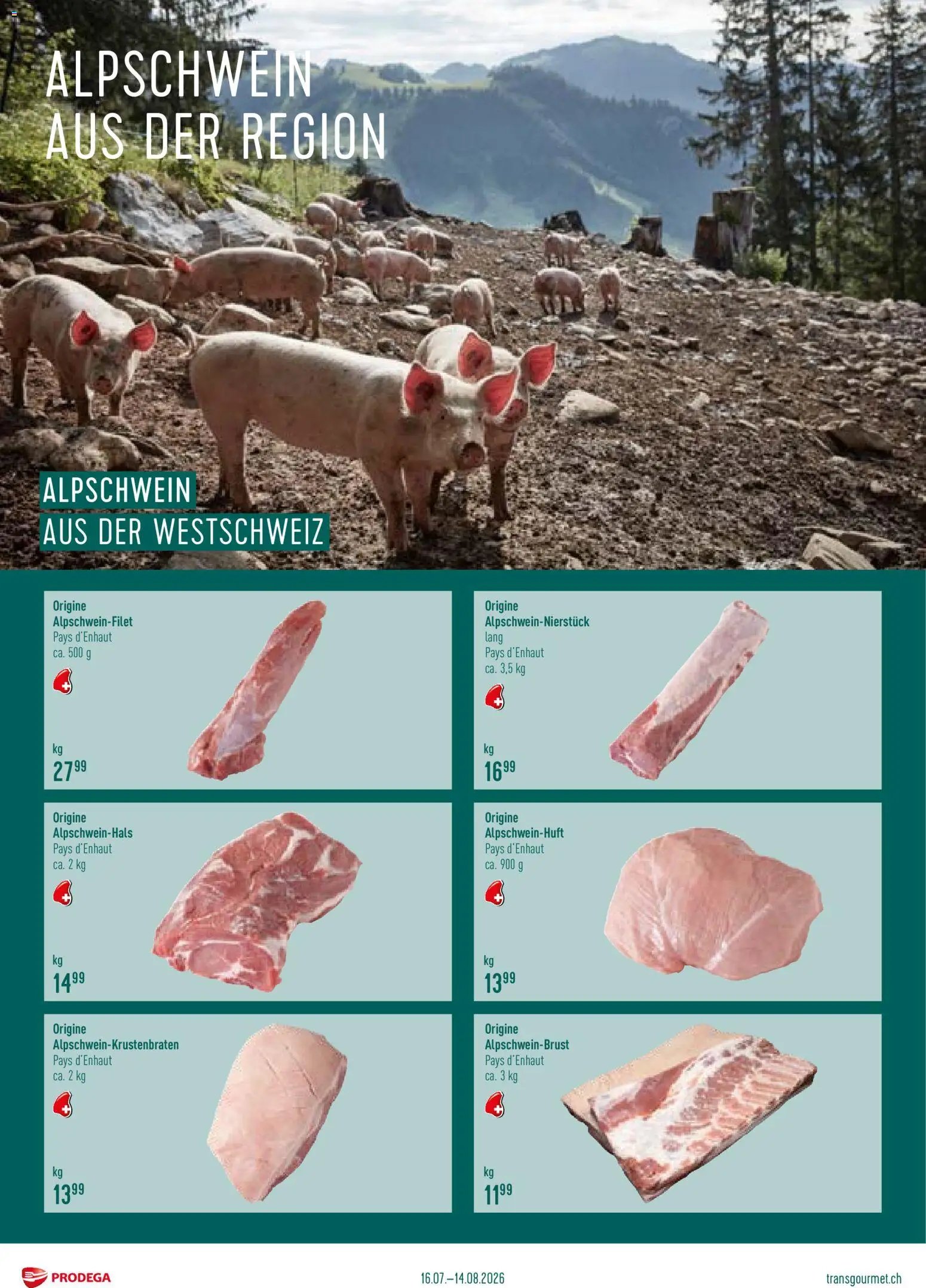 Prodega aktionen Alpschwein aus der Region