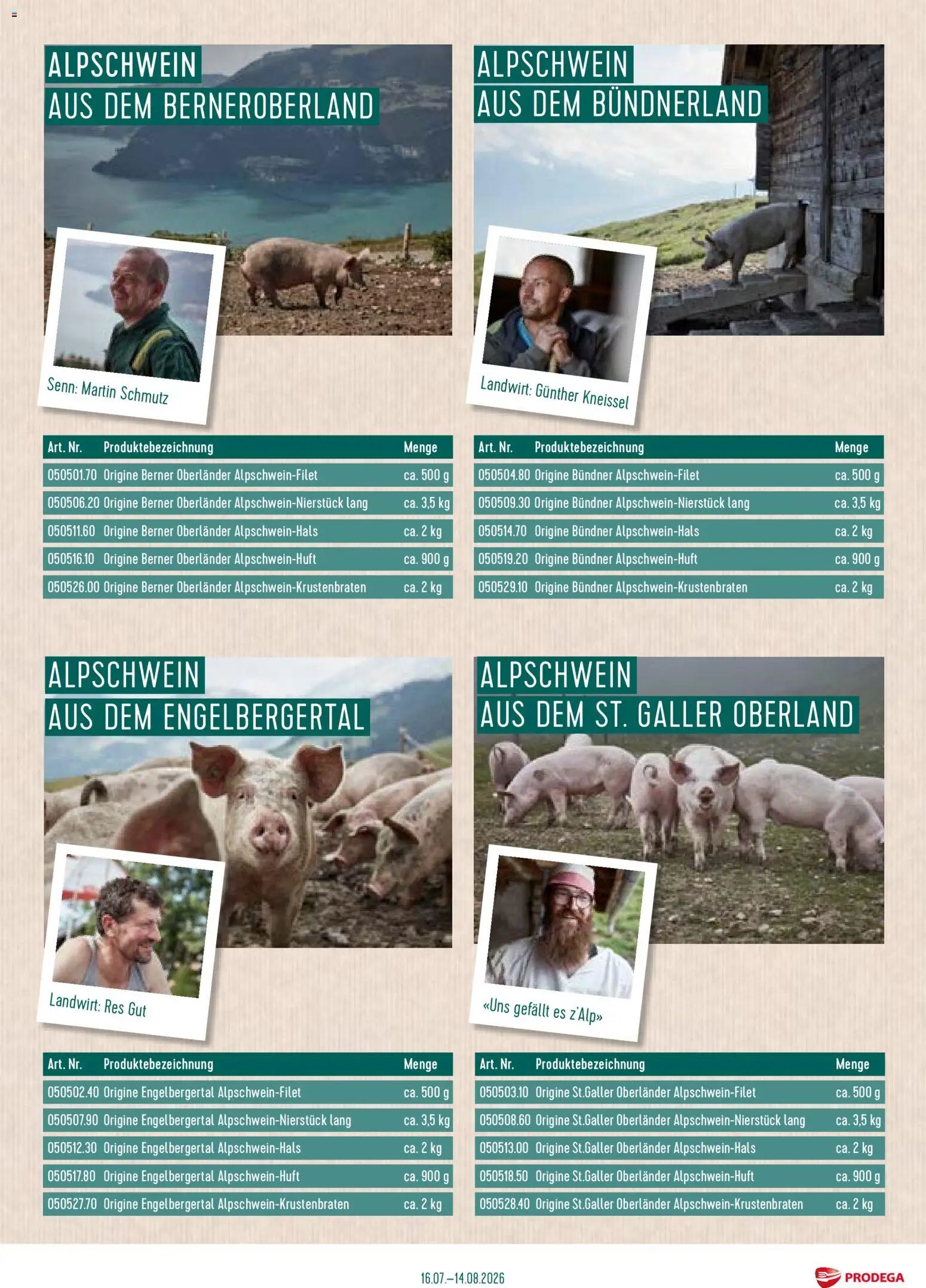 Prodega aktionen Alpschwein aus der Region