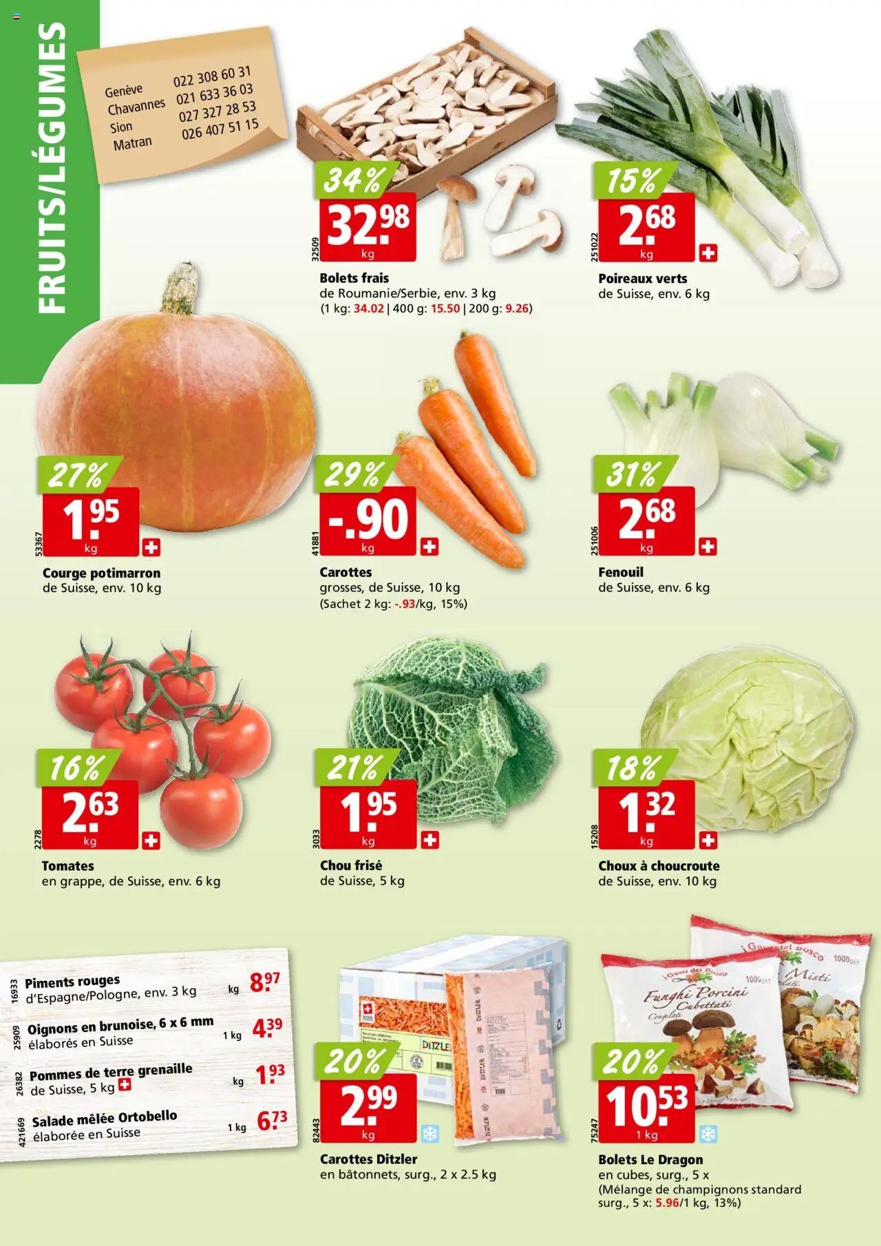 Aligro Aktionen Chavannes, Matran, Genève, Sion (2025-09-22 - 2025-09-27)
