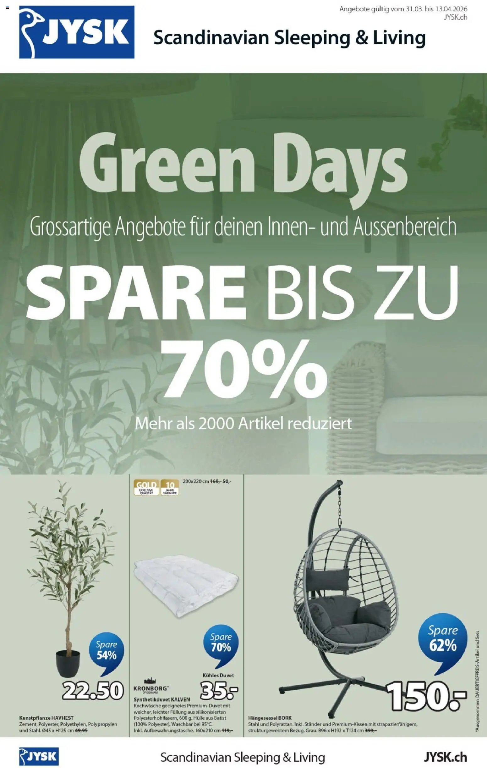 JYSK aktionen (2026-03-31 - 2026-04-14)