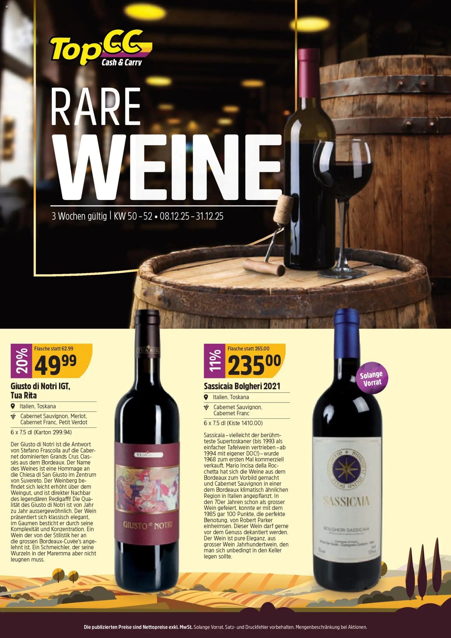 TopCC Aktionen Weine (2025-12-08 - 2025-12-31)