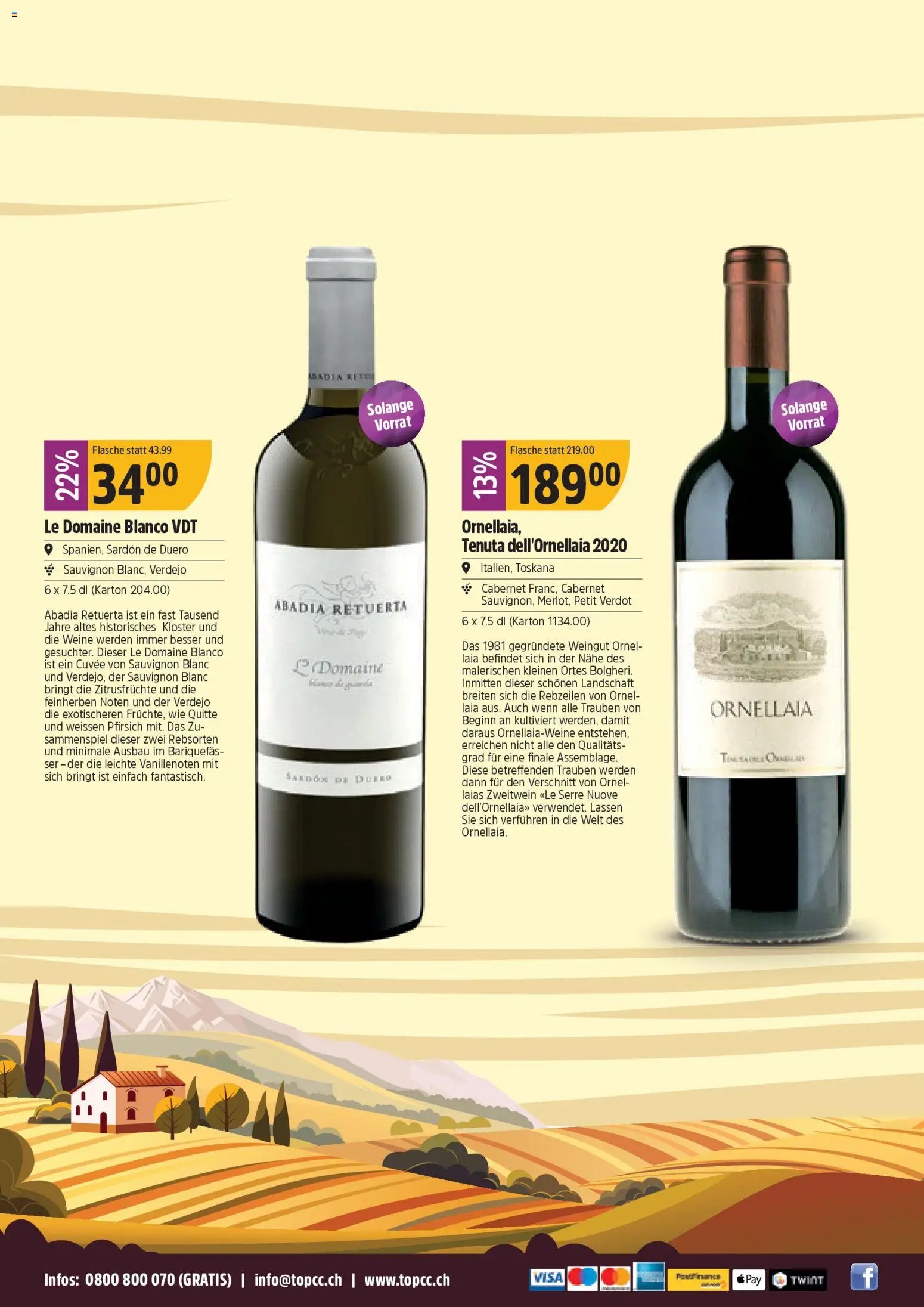 TopCC Aktionen Weine (2025-12-08 - 2025-12-31)
