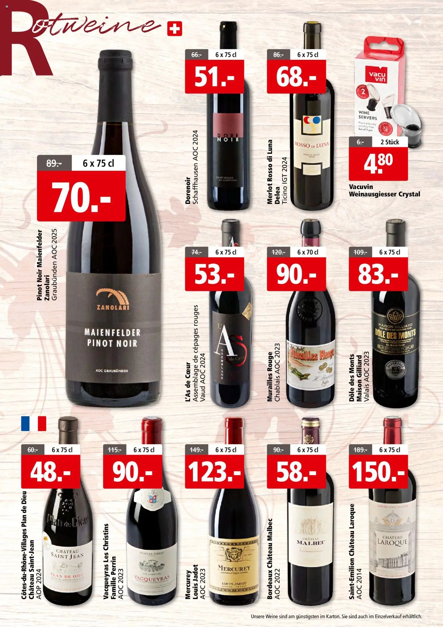 Aligro aktionen Foire aux vins Schlieren, Gossau SG, Frauenfeld, Rapperswil-Jona, Sargans, Bern