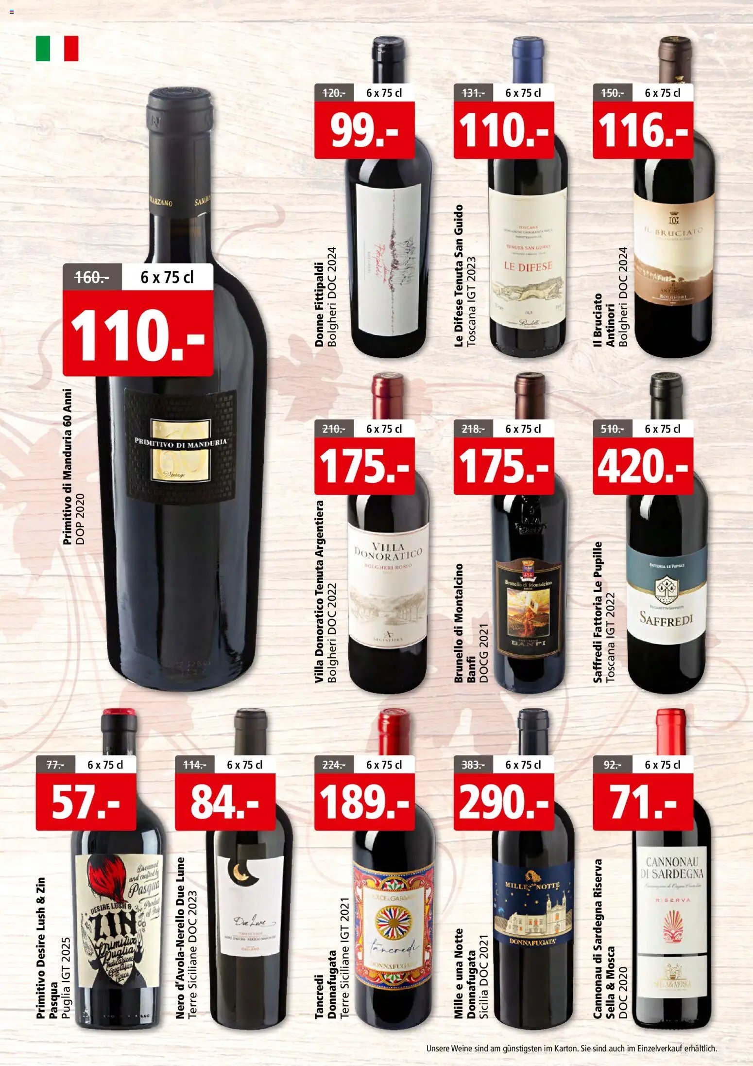 Aligro aktionen Foire aux vins Schlieren, Gossau SG, Frauenfeld, Rapperswil-Jona, Sargans, Bern