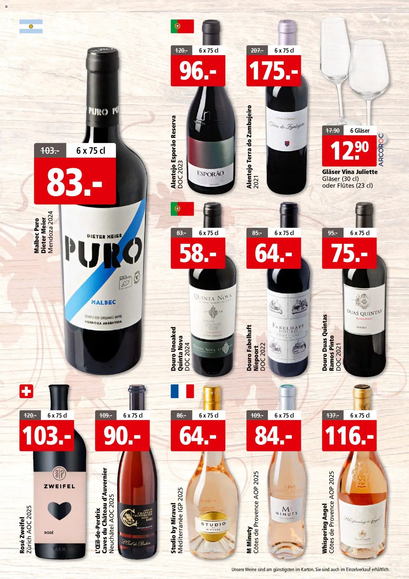 Aligro aktionen Foire aux vins Schlieren, Gossau SG, Frauenfeld, Rapperswil-Jona, Sargans, Bern