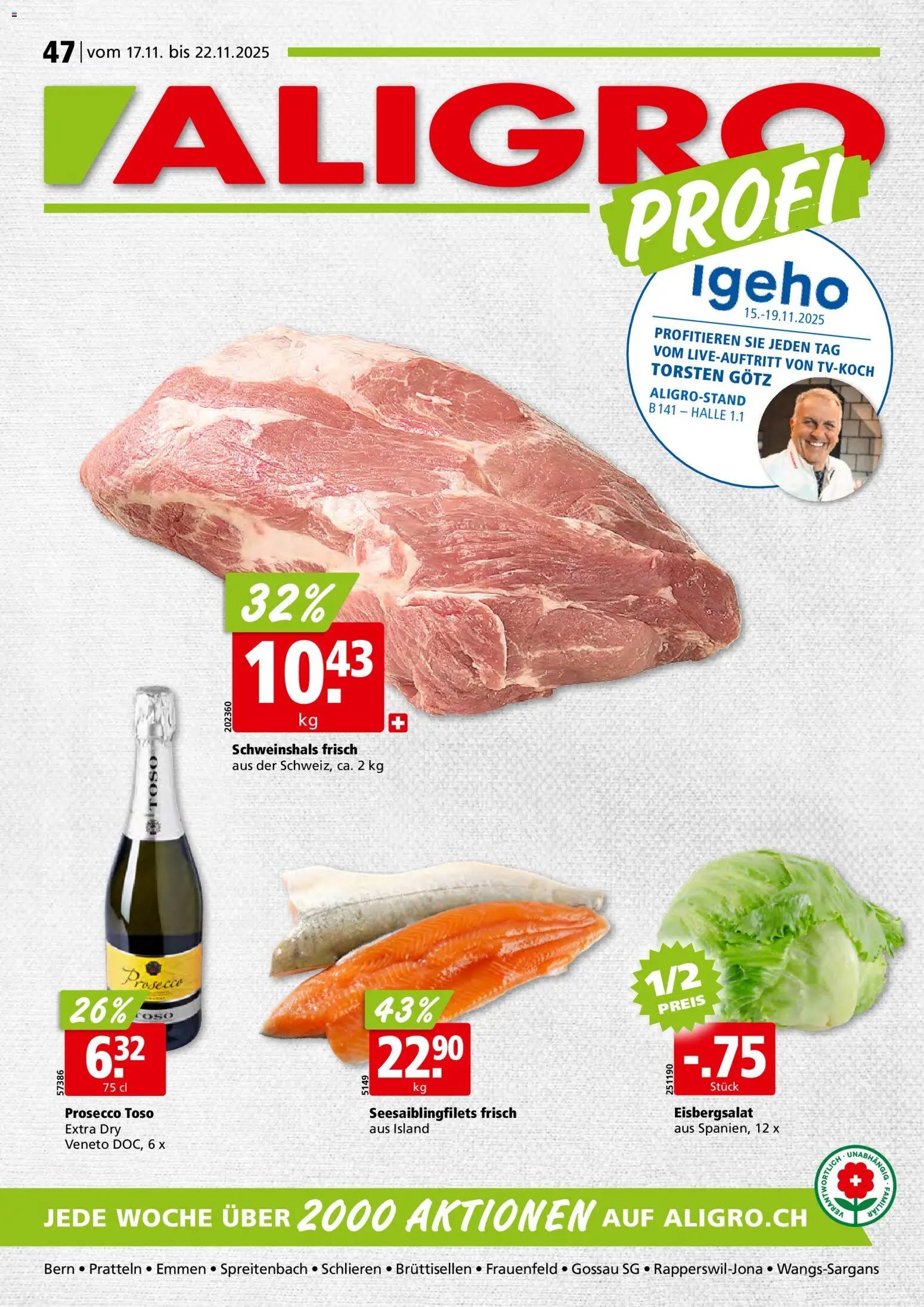 Aligro Aktionen Schlieren, Gossau SG, Frauenfeld, Rapperswil-Jona, Sargans, Bern, Brüttisellen, Pratteln, Emmen, Spreitenbach (2025-11-17 - 2025-11-22) | 1