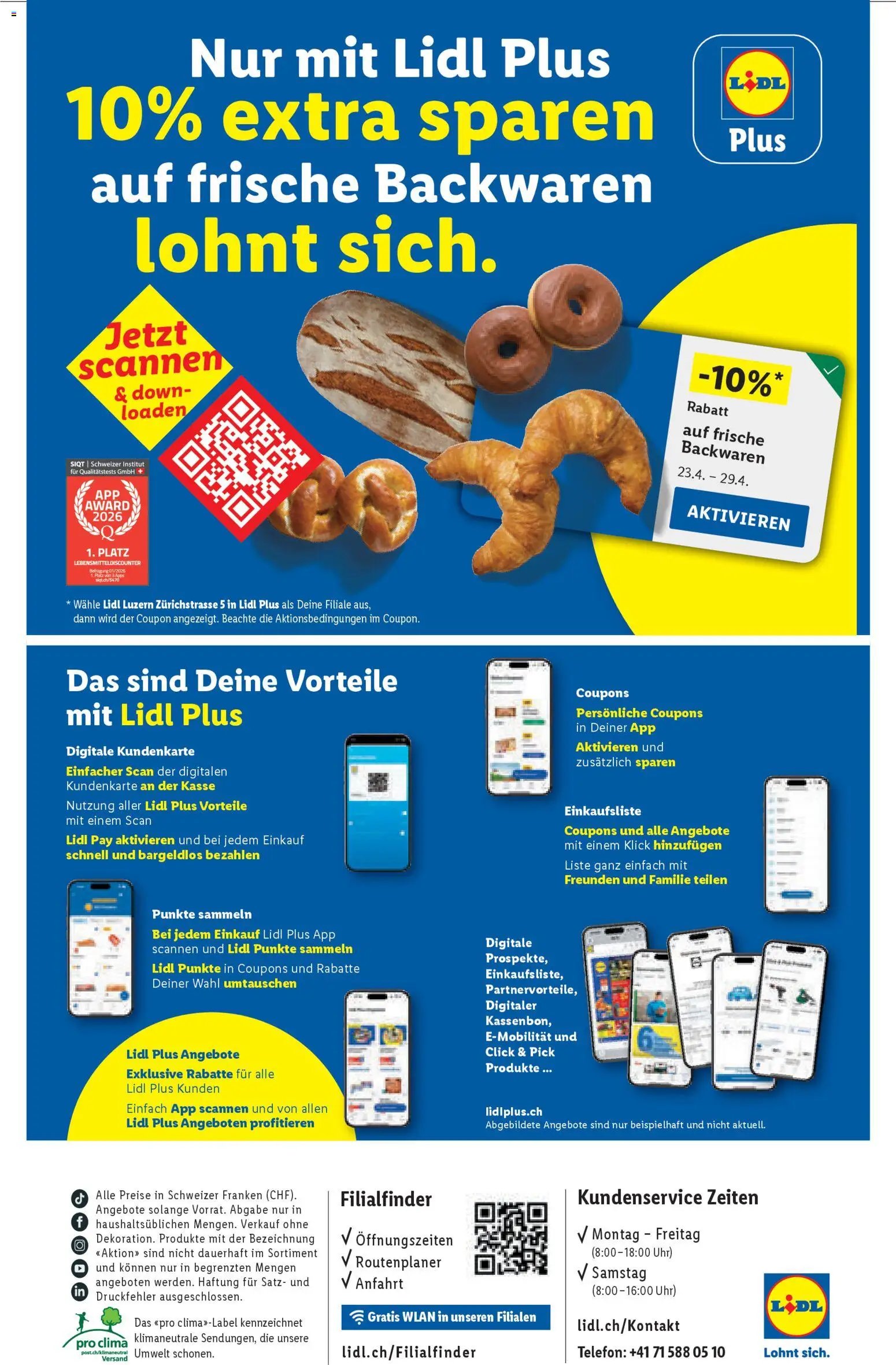 Lidl Aktionen Neueröffnung Luzern (2026-04-23 - 2026-04-29)