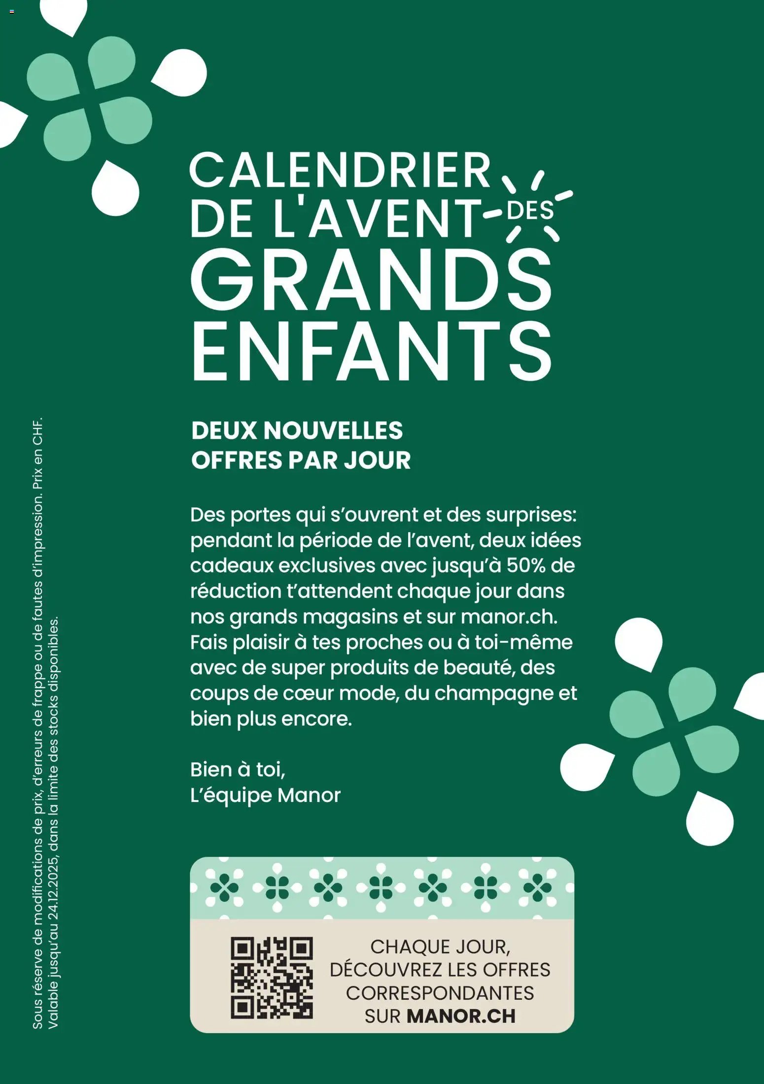 Manor Aktionen Calendrier de L'Avent (2025-12-01 - 2025-12-24) | 2