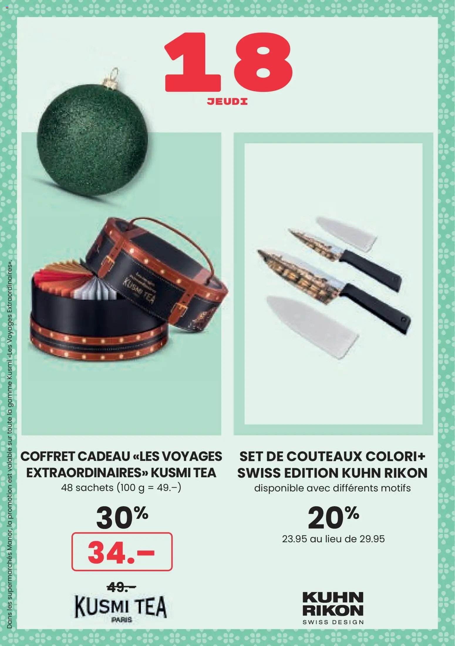 Manor Aktionen Calendrier de L'Avent (2025-12-01 - 2025-12-24) | 20