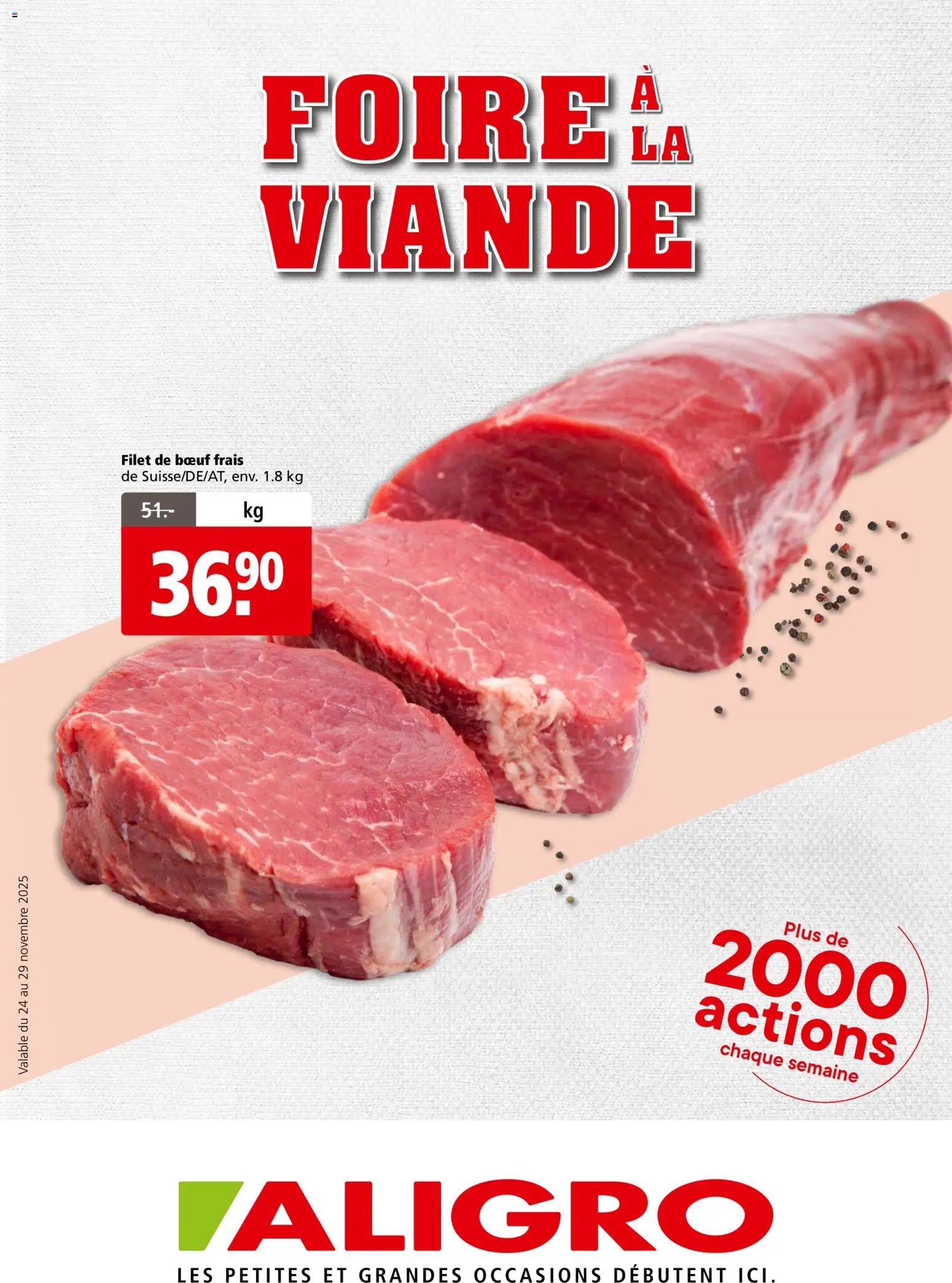 Aligro Aktionen Foire à la Viande Chavannes, Matran, Genf, Sitten (2025-11-24 - 2025-11-29) | 1