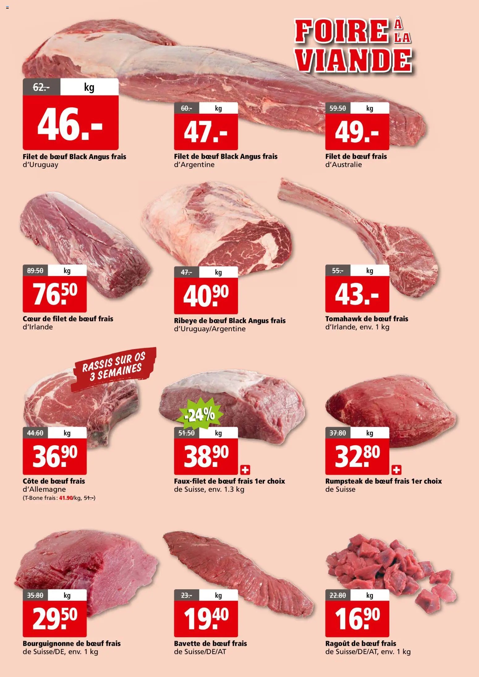 Aligro Aktionen Foire à la Viande Chavannes, Matran, Genf, Sitten (2025-11-24 - 2025-11-29) | 2