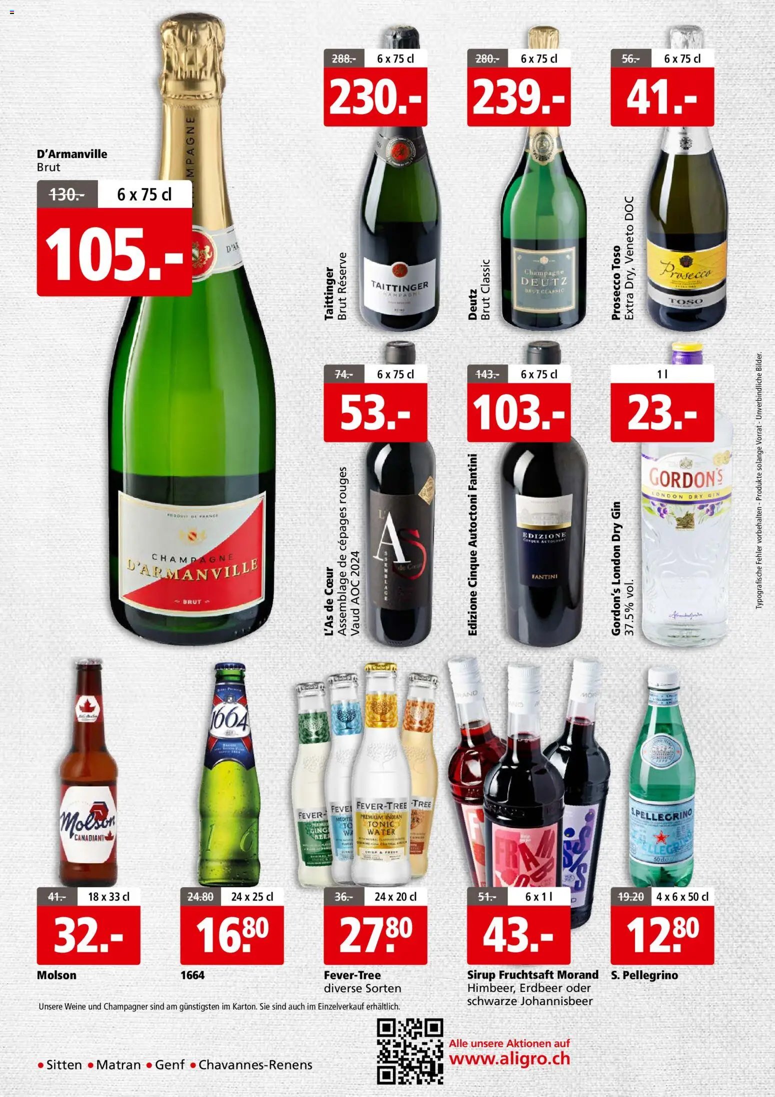 Aligro Aktionen Business Chavannes, Matran, Genf, Sitten (2025-12-08 - 2025-12-13)