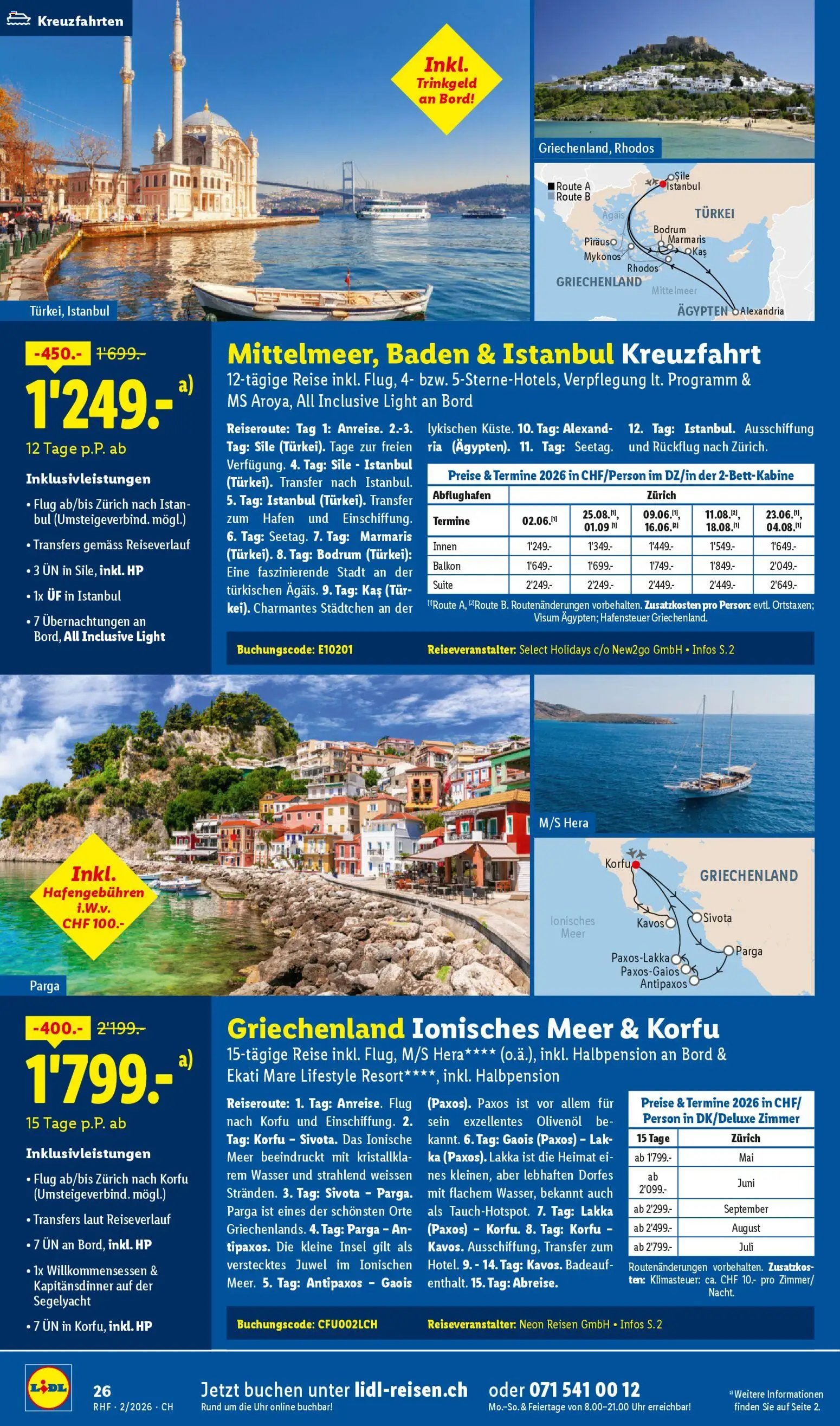 Lidl Aktionen Reisen Februar (2026-01-28 - 2026-02-28)