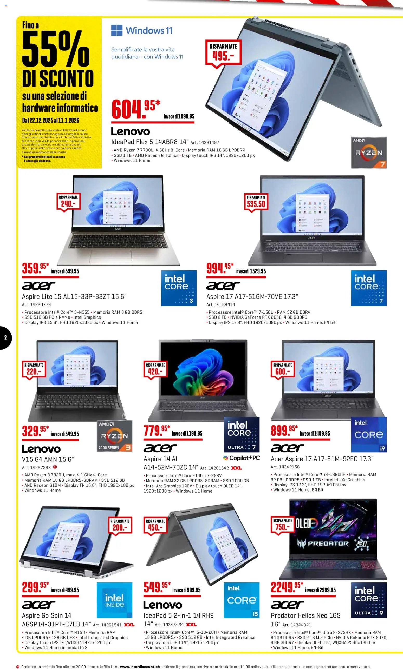 Interdiscount Aktionen Saldi (2025-12-22 - 2026-01-11)