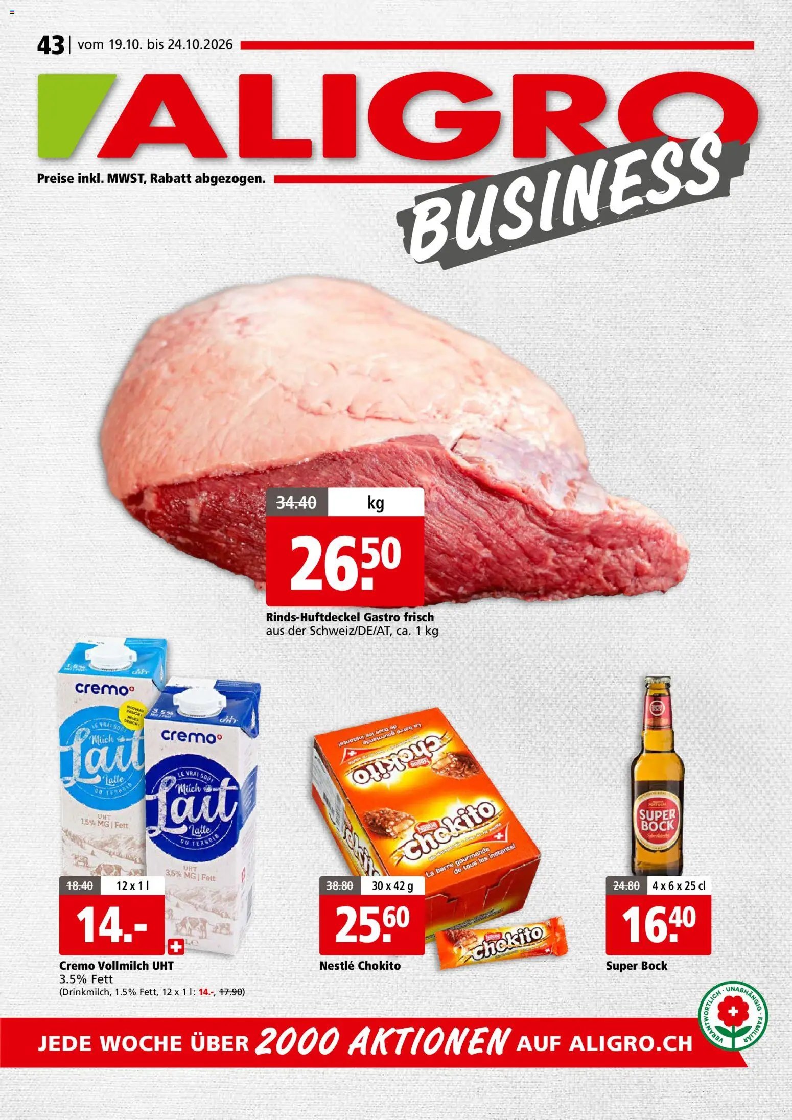 Aligro aktionen Business Chavannes, Matran, Genf, Sitten