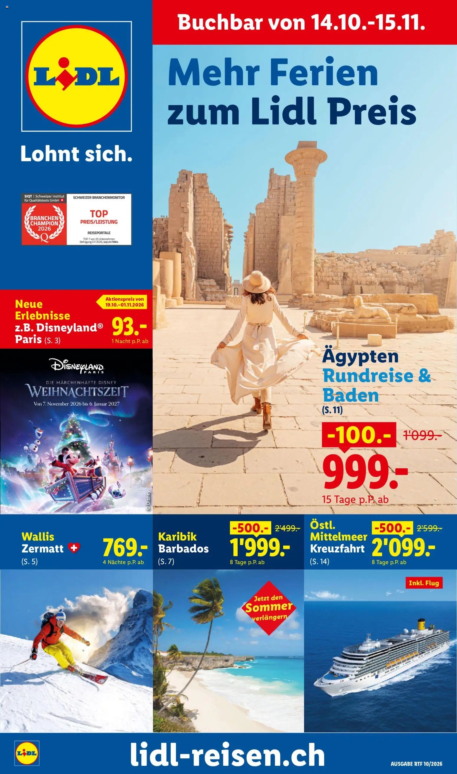 Lidl aktionen Oktober/November Reise-Highlights