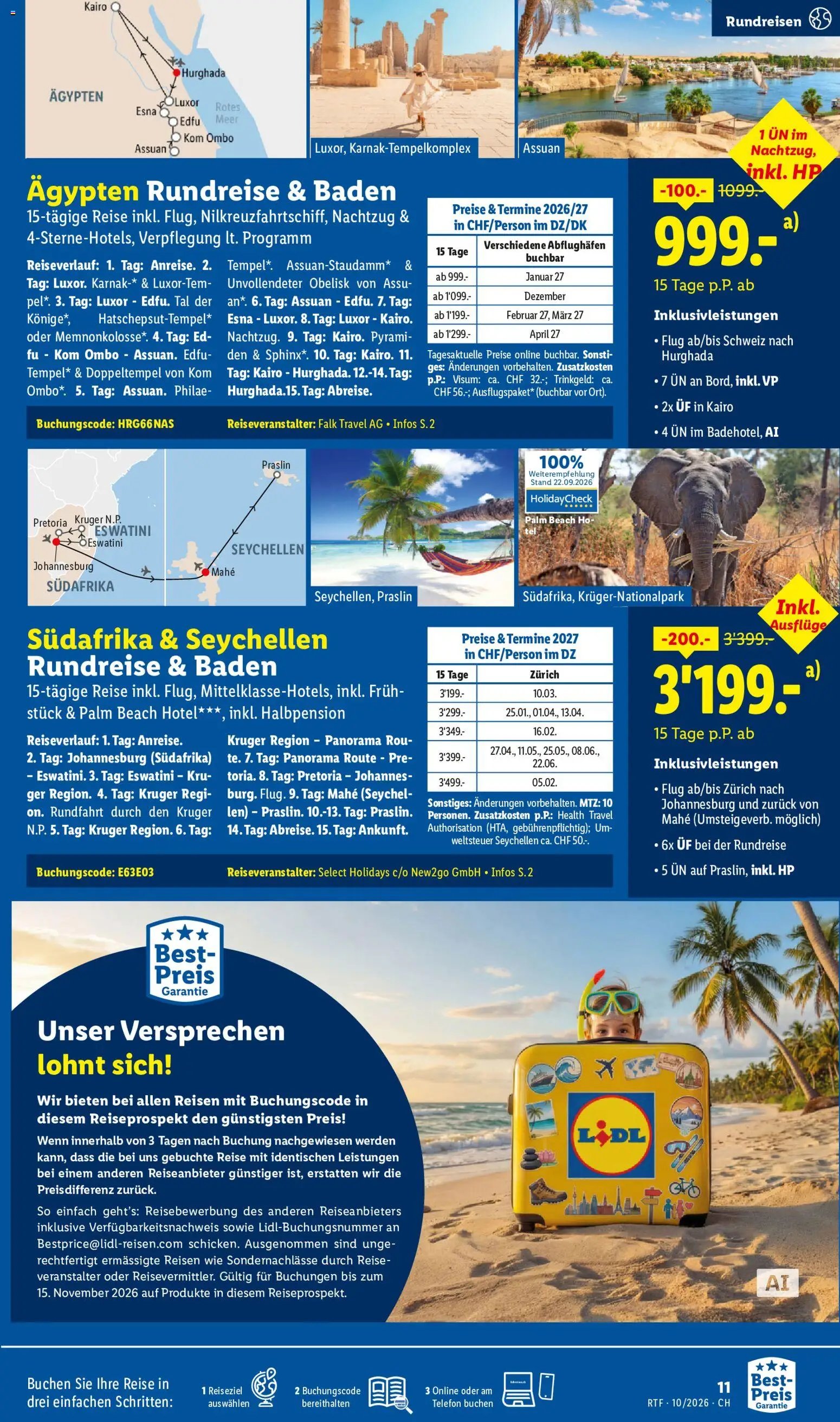 Lidl aktionen Oktober/November Reise-Highlights