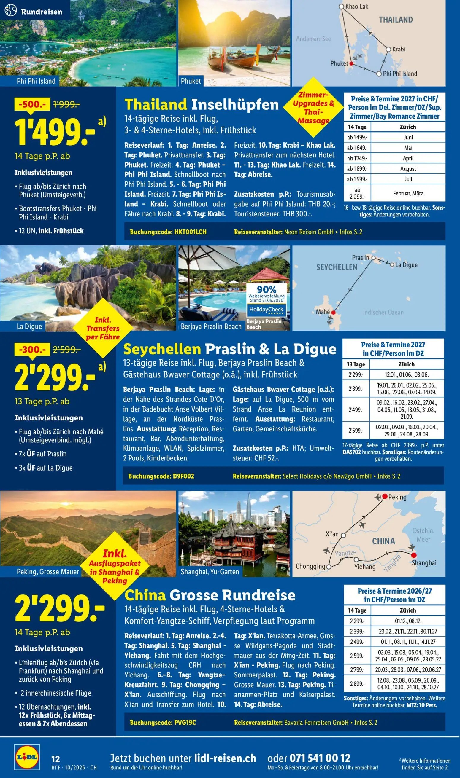 Lidl aktionen Oktober/November Reise-Highlights